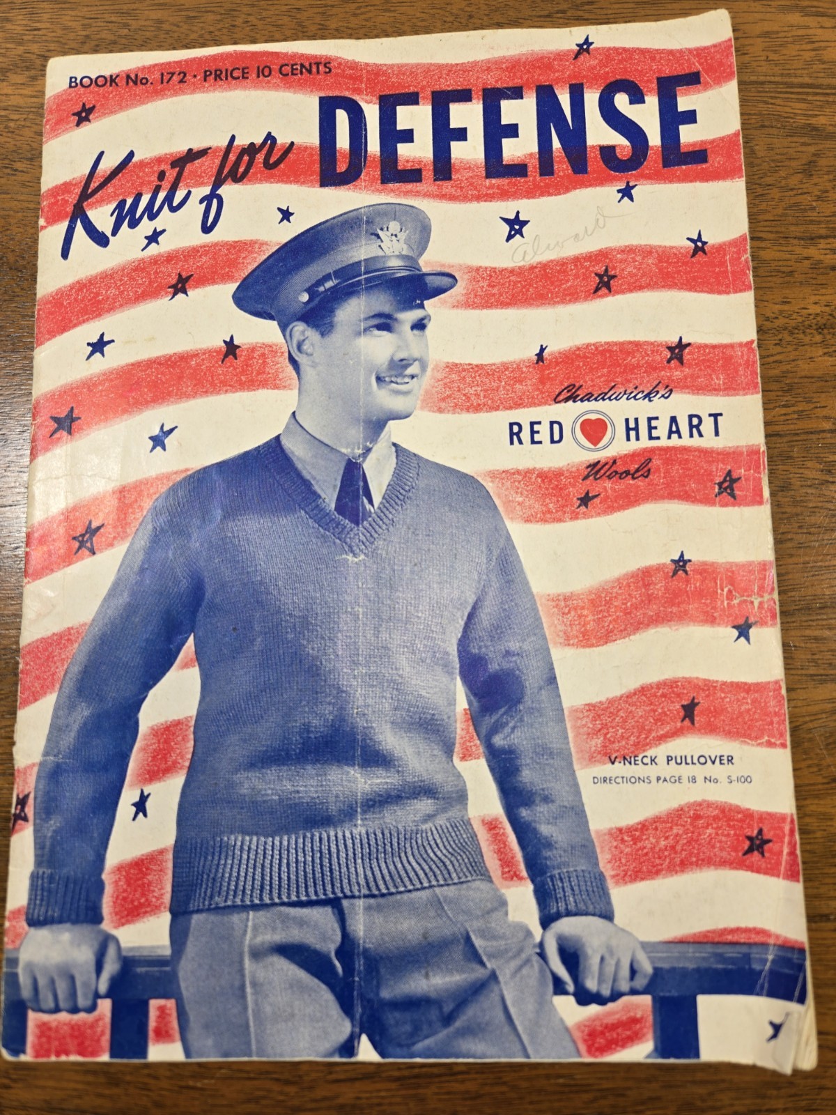 1941 WWII Knit for Defense Book No 172 WW2 Patterns Chadwick’s Red Heart 2P