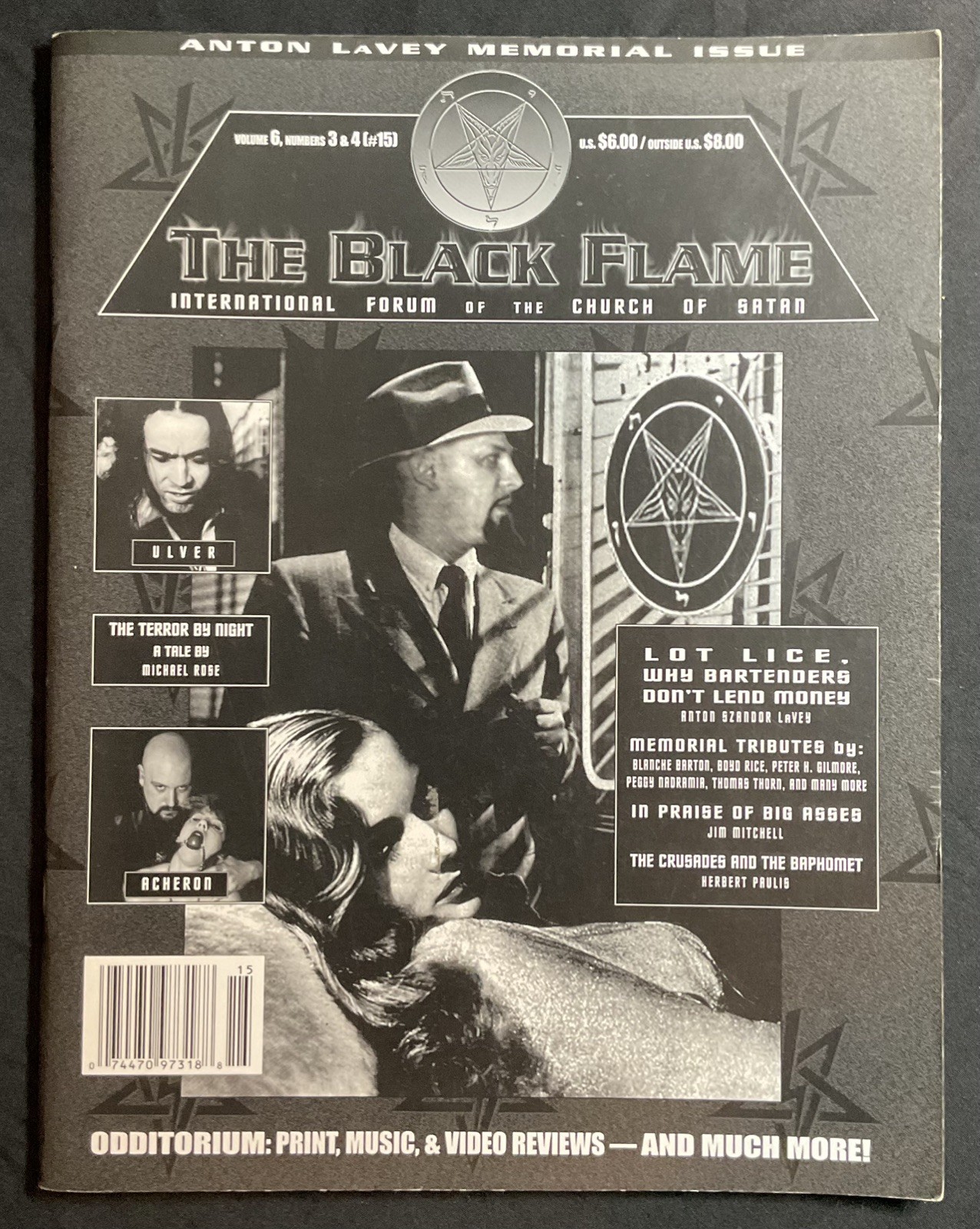 Black Flame Magazine 2000 LaVey Memorial Issue Church of Satan Acheron
