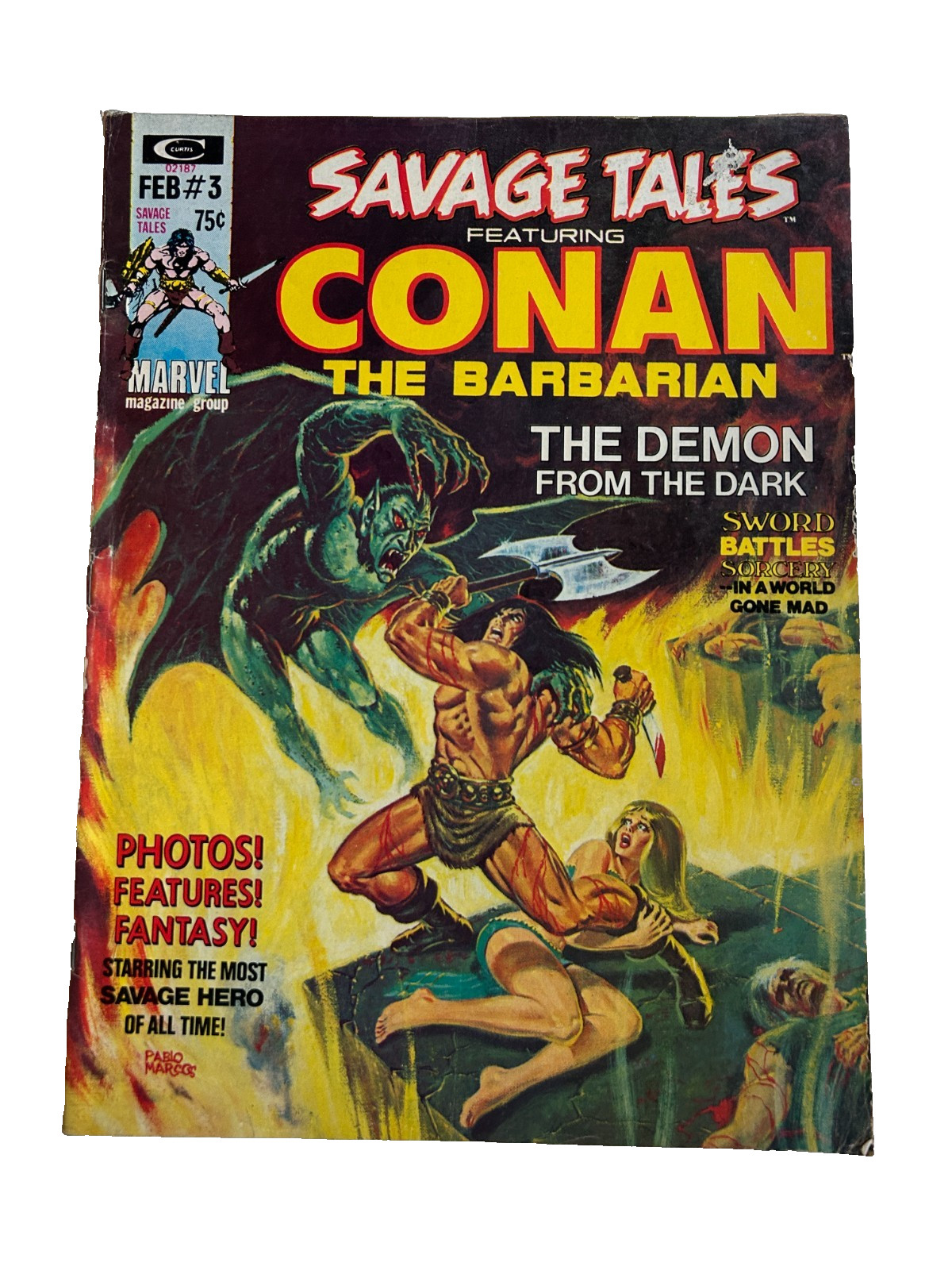 SAVAGE TALES #3 – Featuring CONAN THE BARBARIAN – MAGAZINE 1974 – LEE/ROMITA