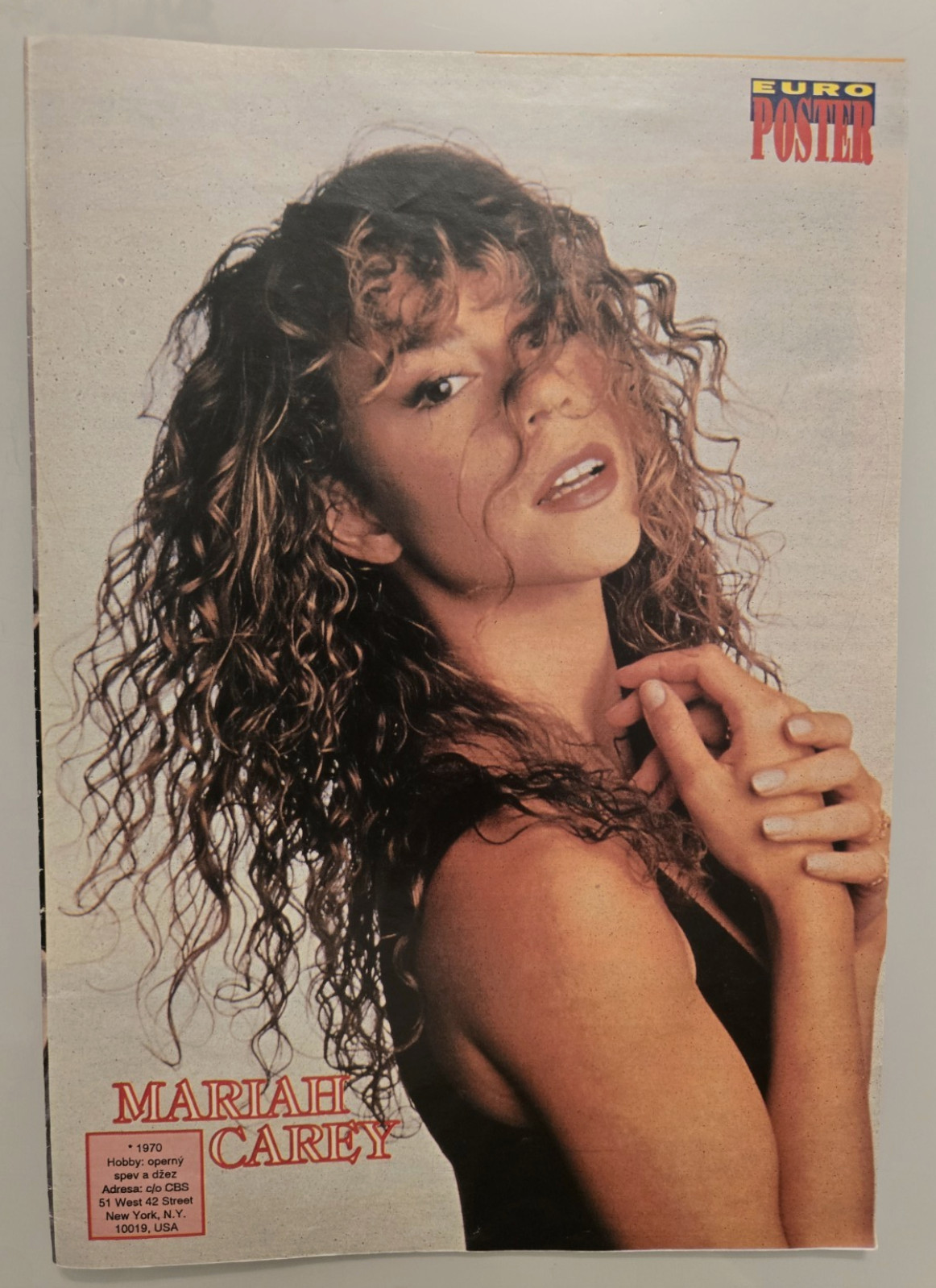 Mariah Carey – Very rare new poster from Slovakia 1991 29 x 20,5