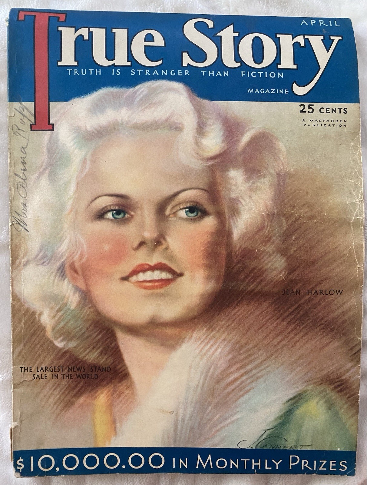 Excellent Vintage True Story Magazine April 1931 Jean Harlow Joan Crawford 1930s