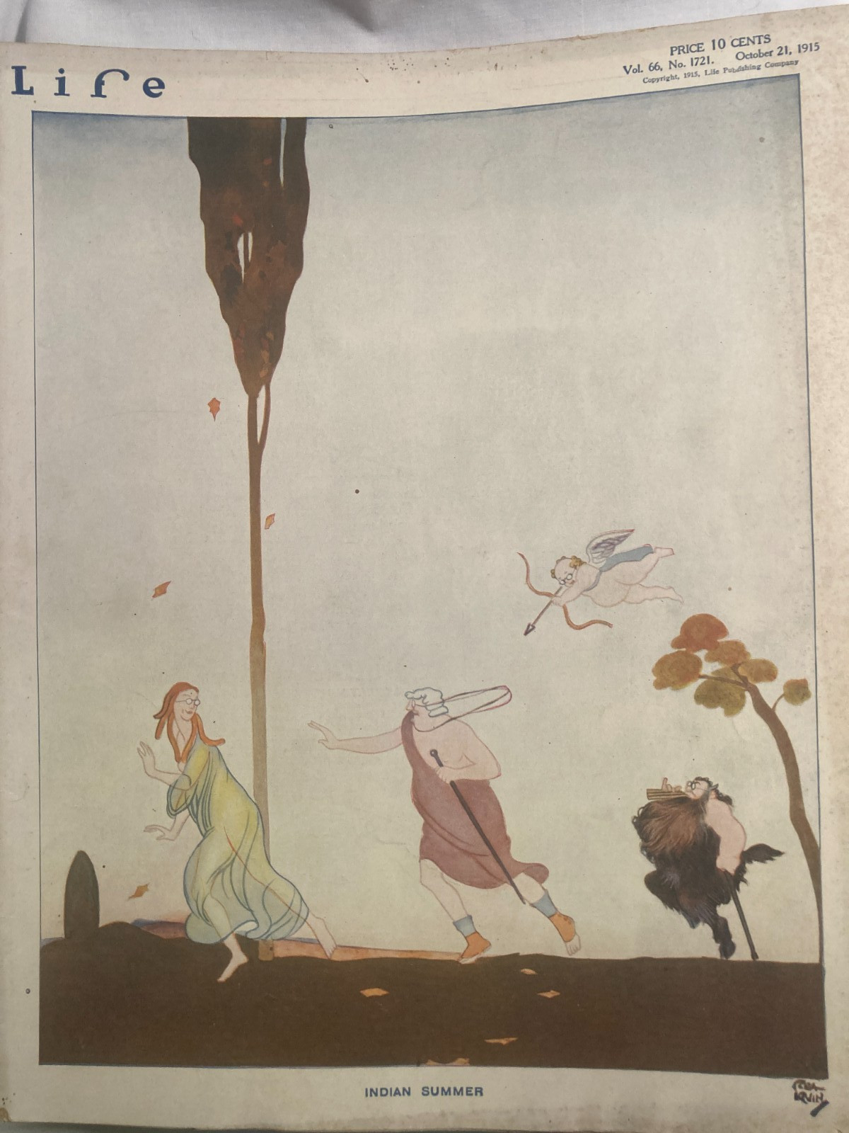 October 21, 1915 Life Magazine Indian Summer cover art by Rea Irvin