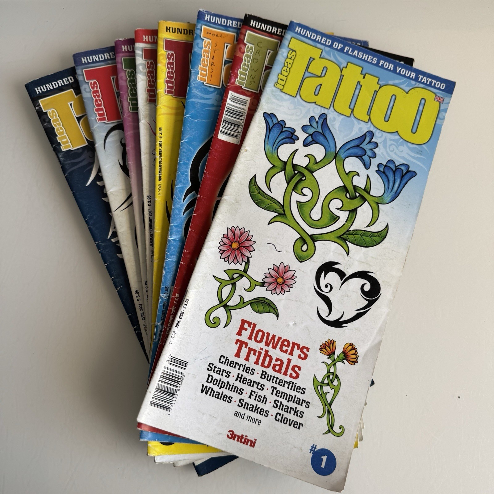 Tattoo Ideas Magazine Lot of 8 – Features Hundreds Of Designs Printed in Italy