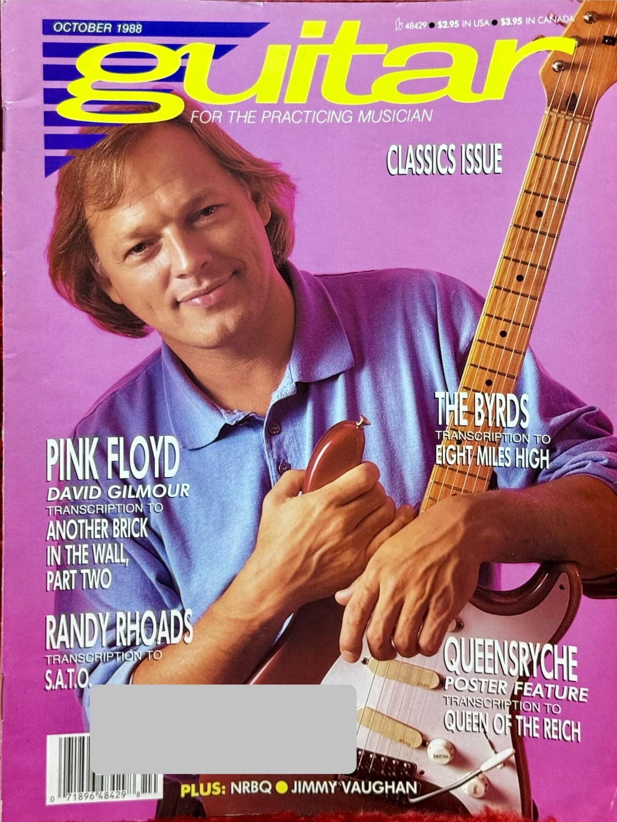 Guitar For The Practicing Musician Magazine Oct 1988 David Gilmour Pink Floyd