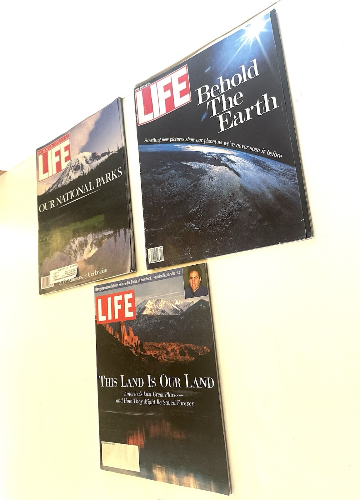 Lot Of 3 LIFE Mags Vtg 1990s Specials: This Land, Nat’l Parks, Behold the Earth