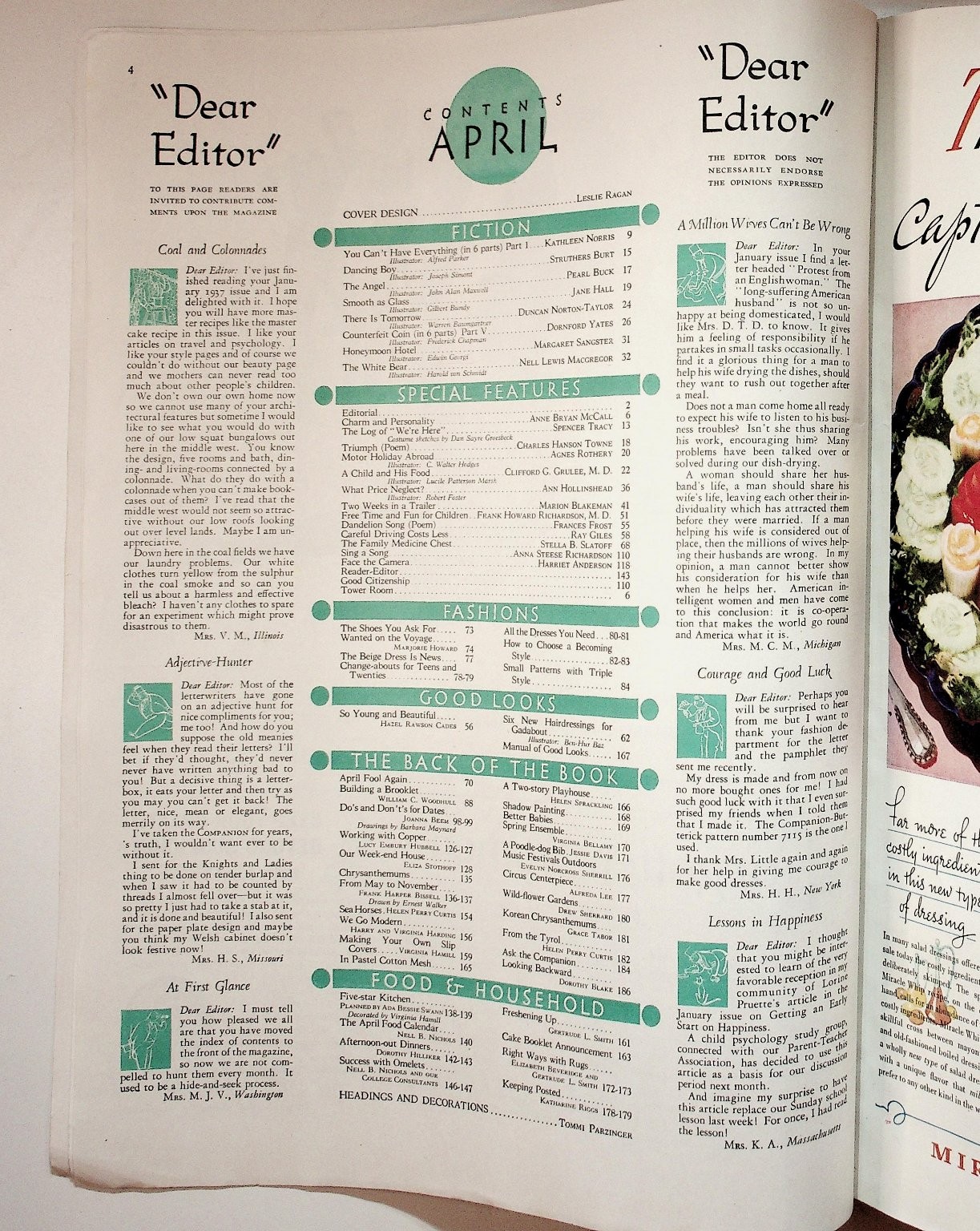 Woman’s Home Companion Magazine April 1937 Fiction Features Crowell Publ