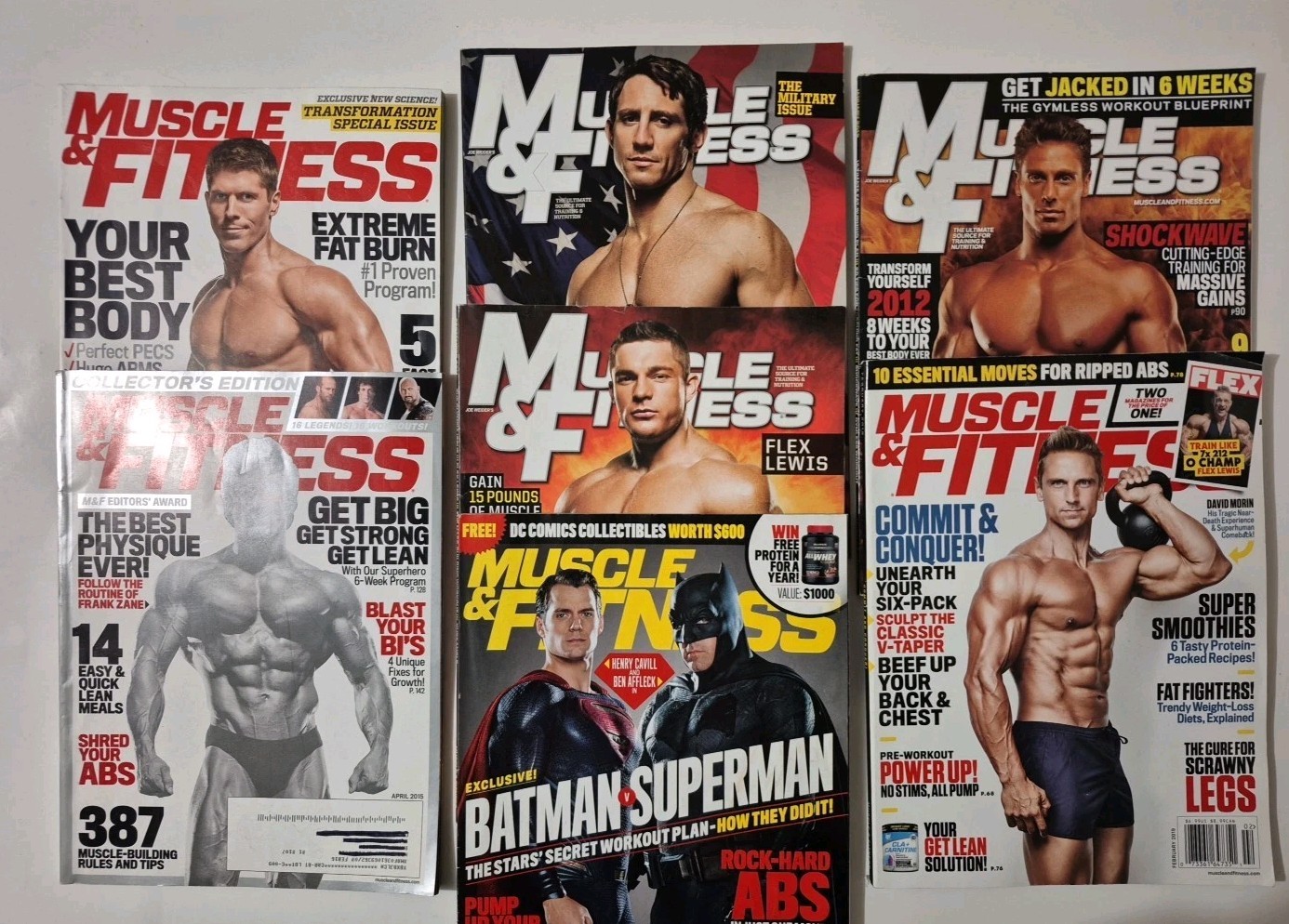 Muscle & Fitness Magazine Lot 7 Mixed Sept 2011- Feb 2019