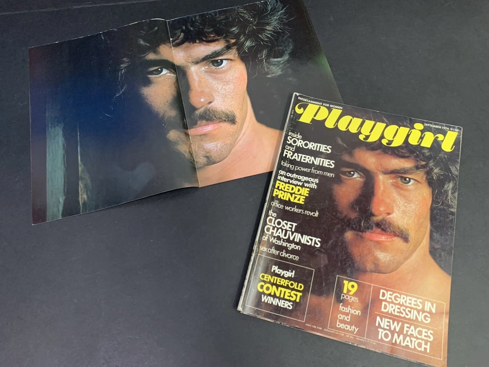 (4) Vintage Playgirl Magazine 1974 1975 1976 Includes 4 Poster Size Centerfolds