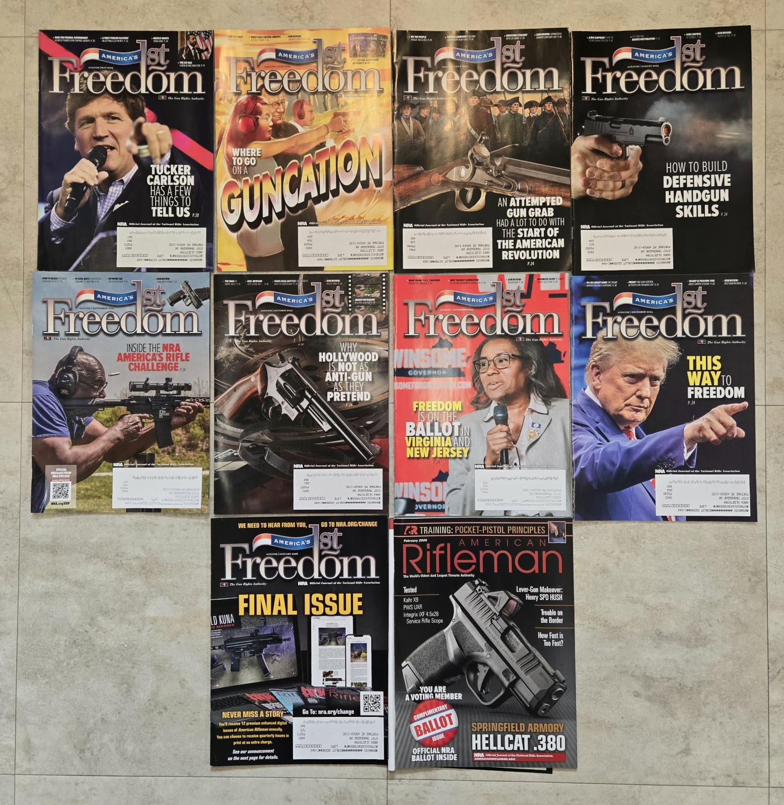 America’s 1st Freedom NRA Magazine Lot (10) 2025 – 2026