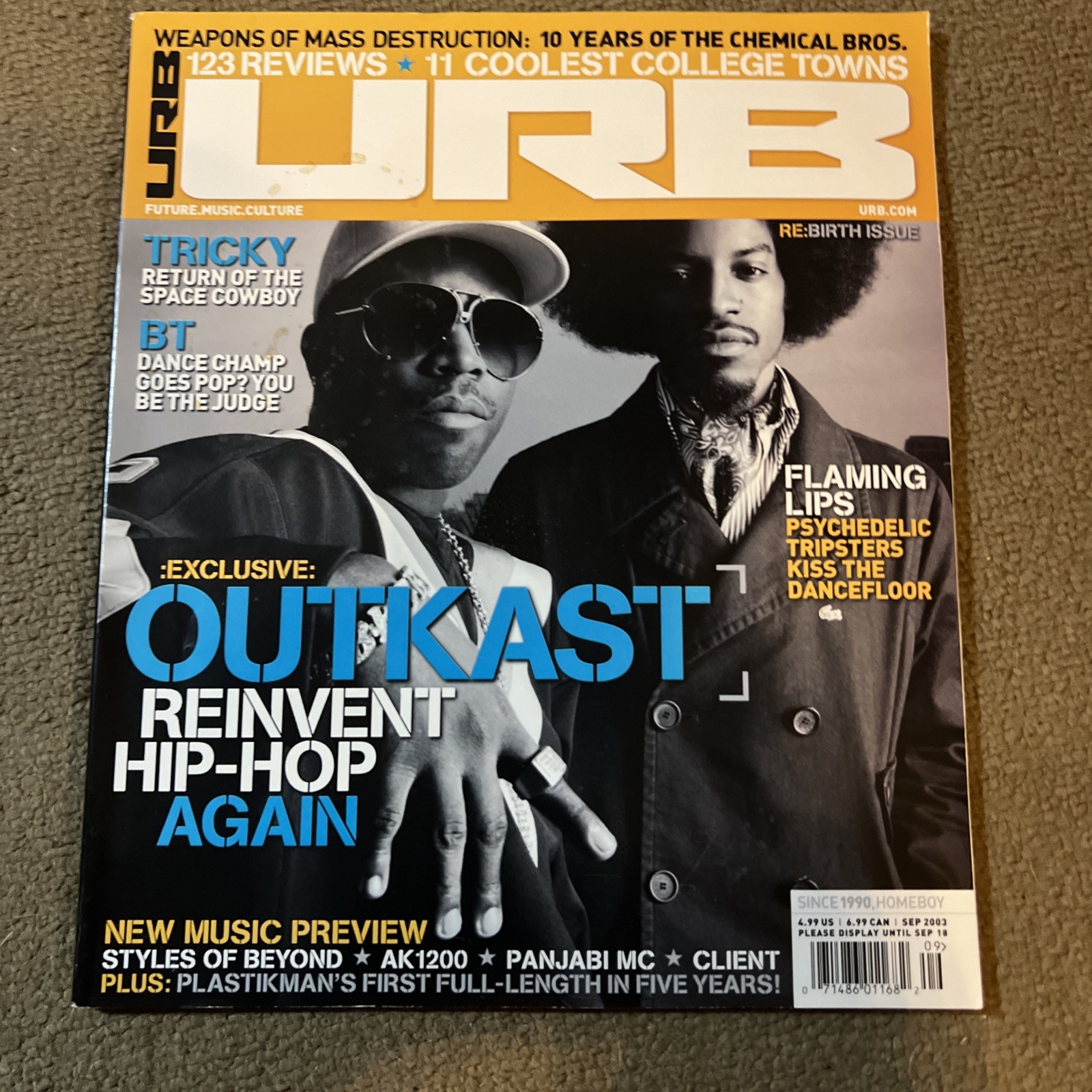 Urb Magazine Outkast Tricky BT Plastikman Flaming Lips September 2003