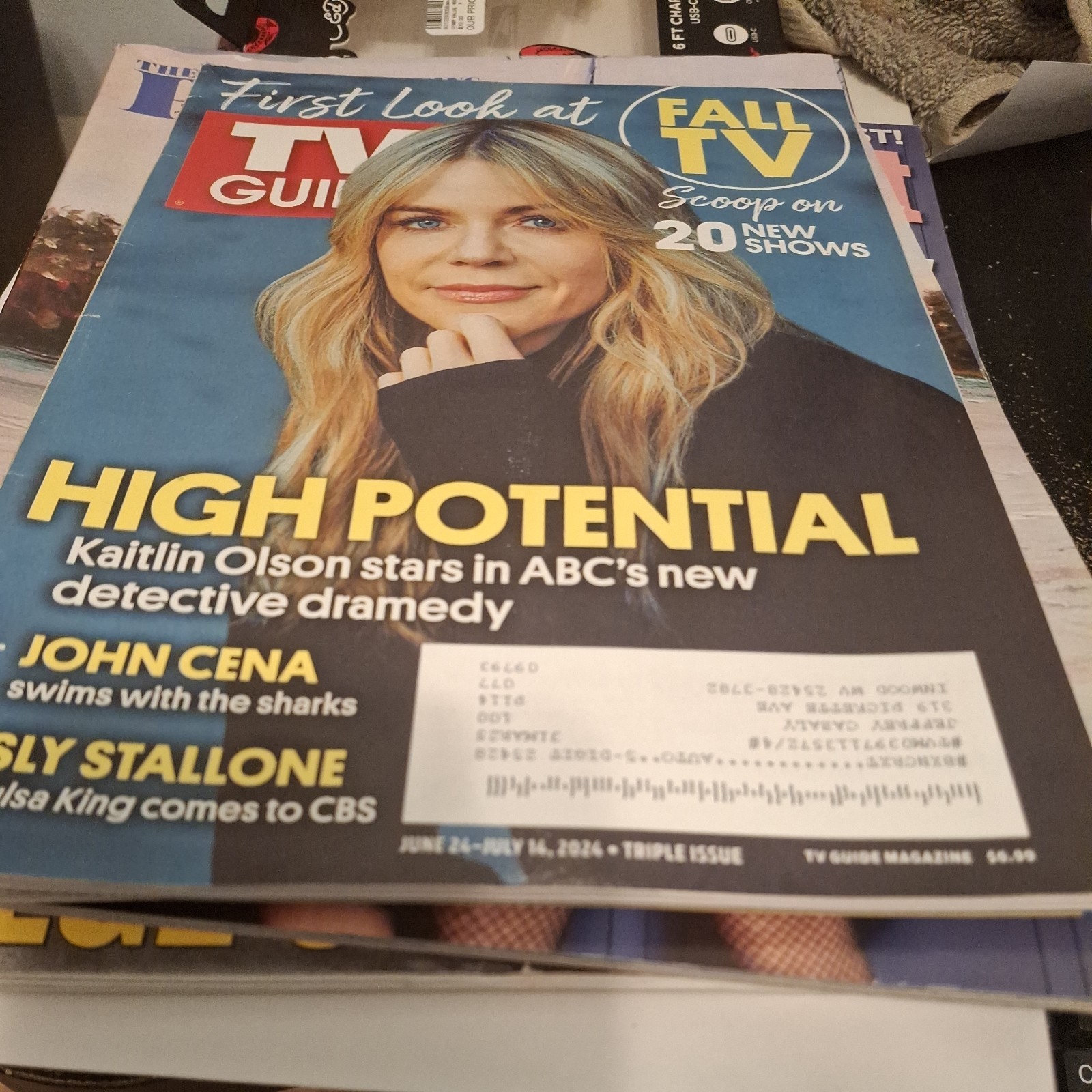 TV GUIDE MAGAZINE JUNE 24 JULY 14 2024 KAITLIN OLSON JOHN CENA WWE WWF NEW SHOWS