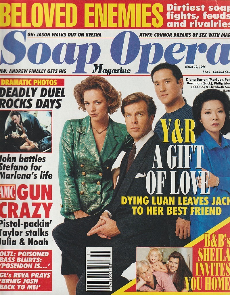 Soap Opera Magazine Mar 12, 1996 DIANA BARTON-PETER BERGMAN-PHILIP MOON-LIZ SUNG