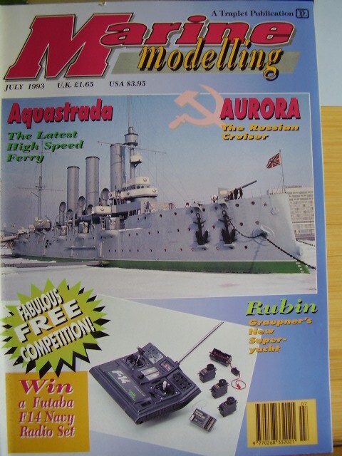 MARINE MODELLING MODEL BOATS MAG JULY 1993 AURORA RUSSIAN CRUISER AQUA STRADA