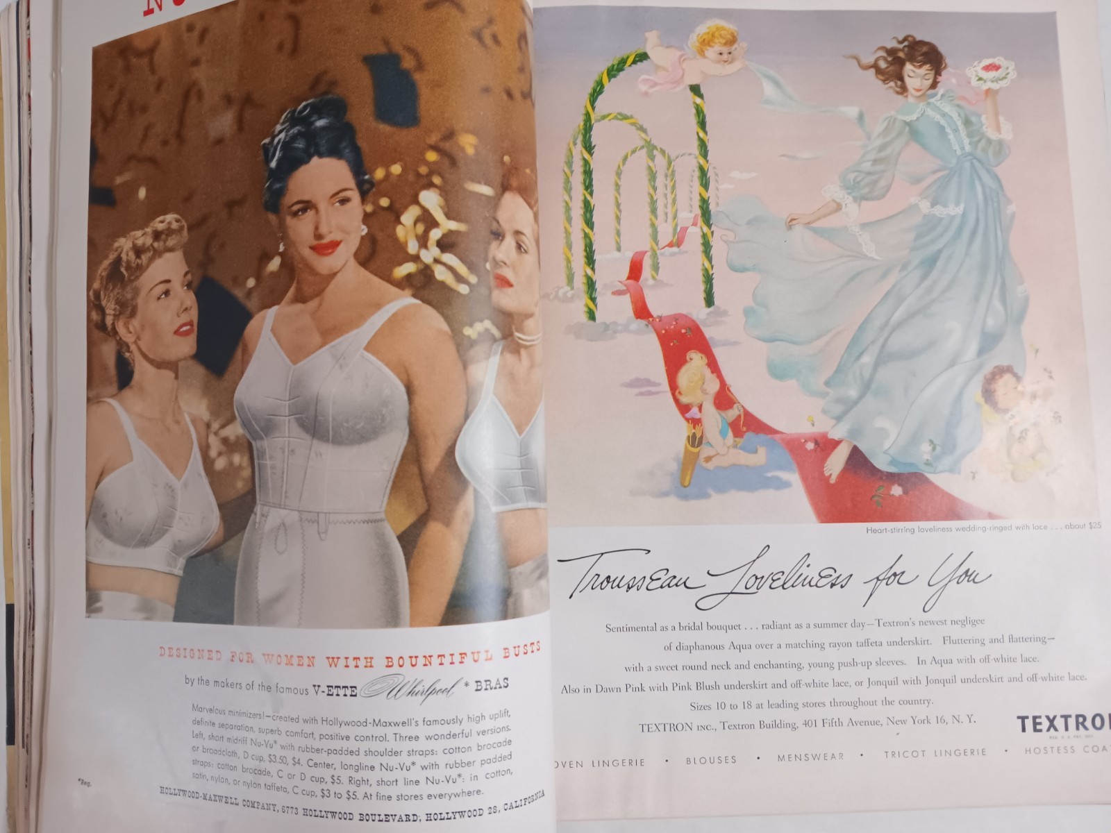 Vogue Magazine May 1949-Beauty Magnified-Young Fashions Lingerie-Blumenfeld