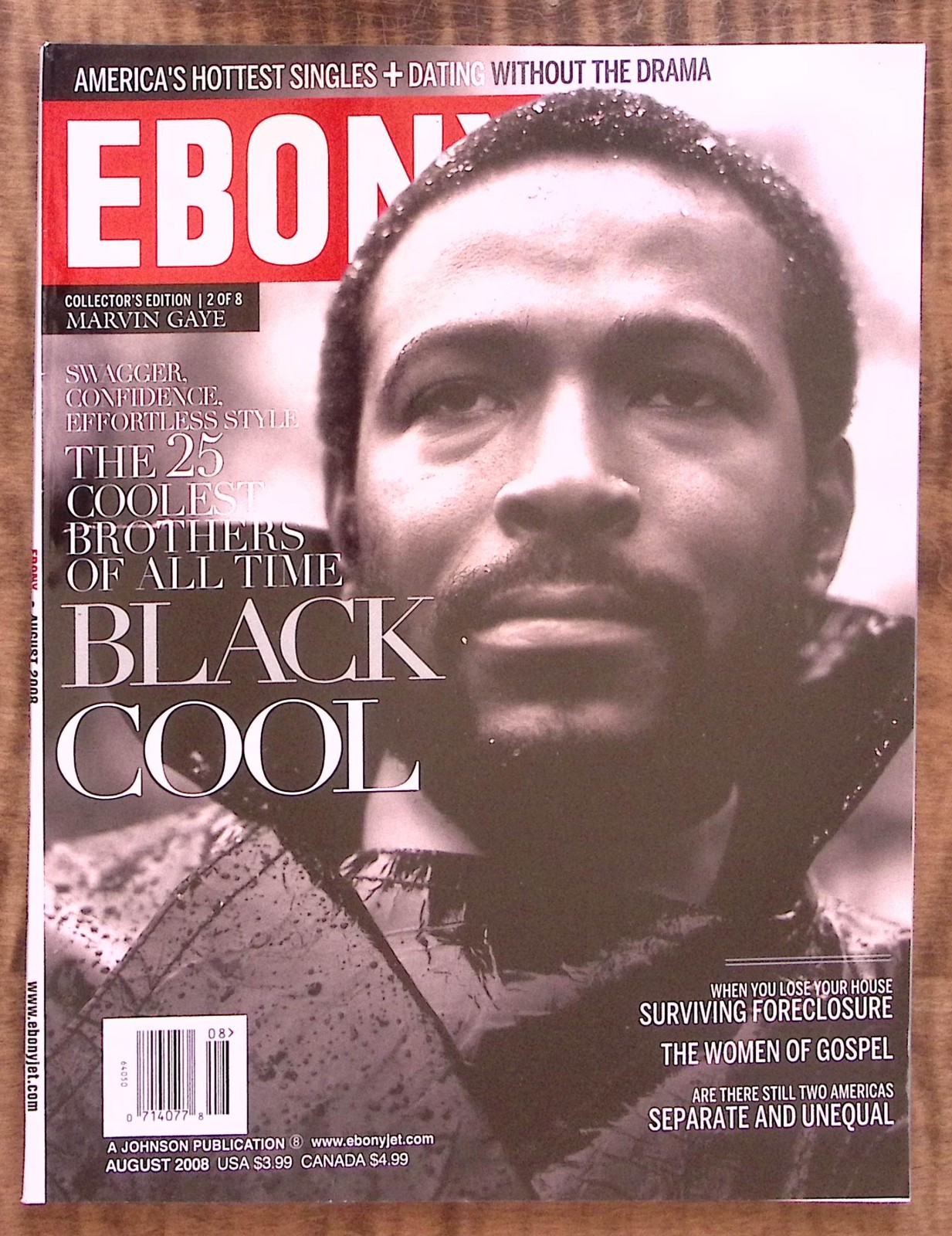 EBONY MAGAZINE AUGUST 2008 MARVIN GAYE THE 25 COOLEST BROTHERS B2739