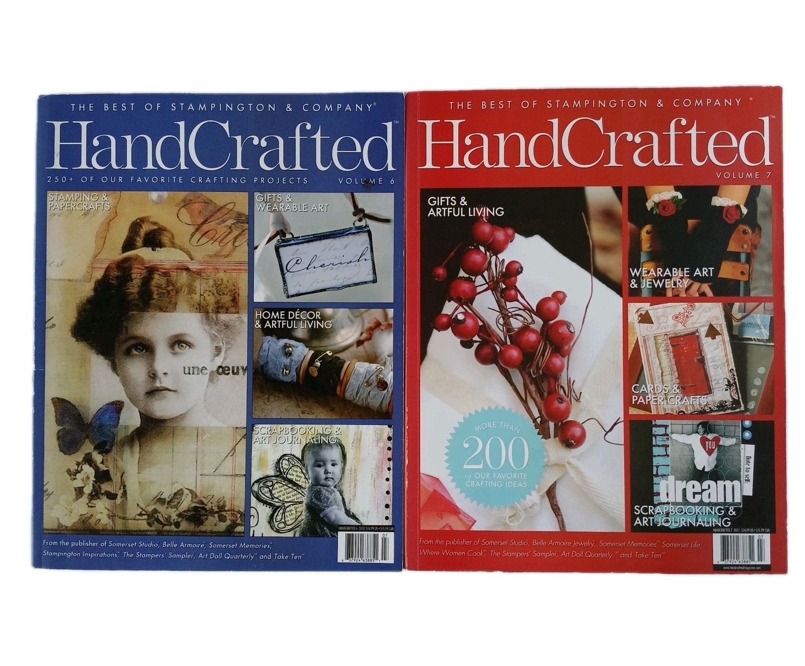 Stampington And Company HandCrafted Magazine Volume 6 And Volume 7 2010, 2011