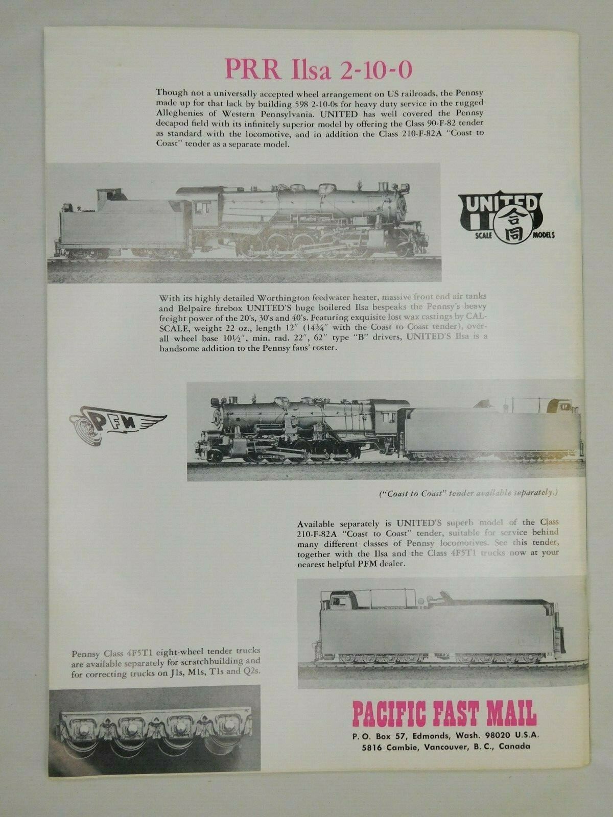 Model Railroader Trains Pacific Railway Tenshodo Roco NOV 1971 Vintage Magazine