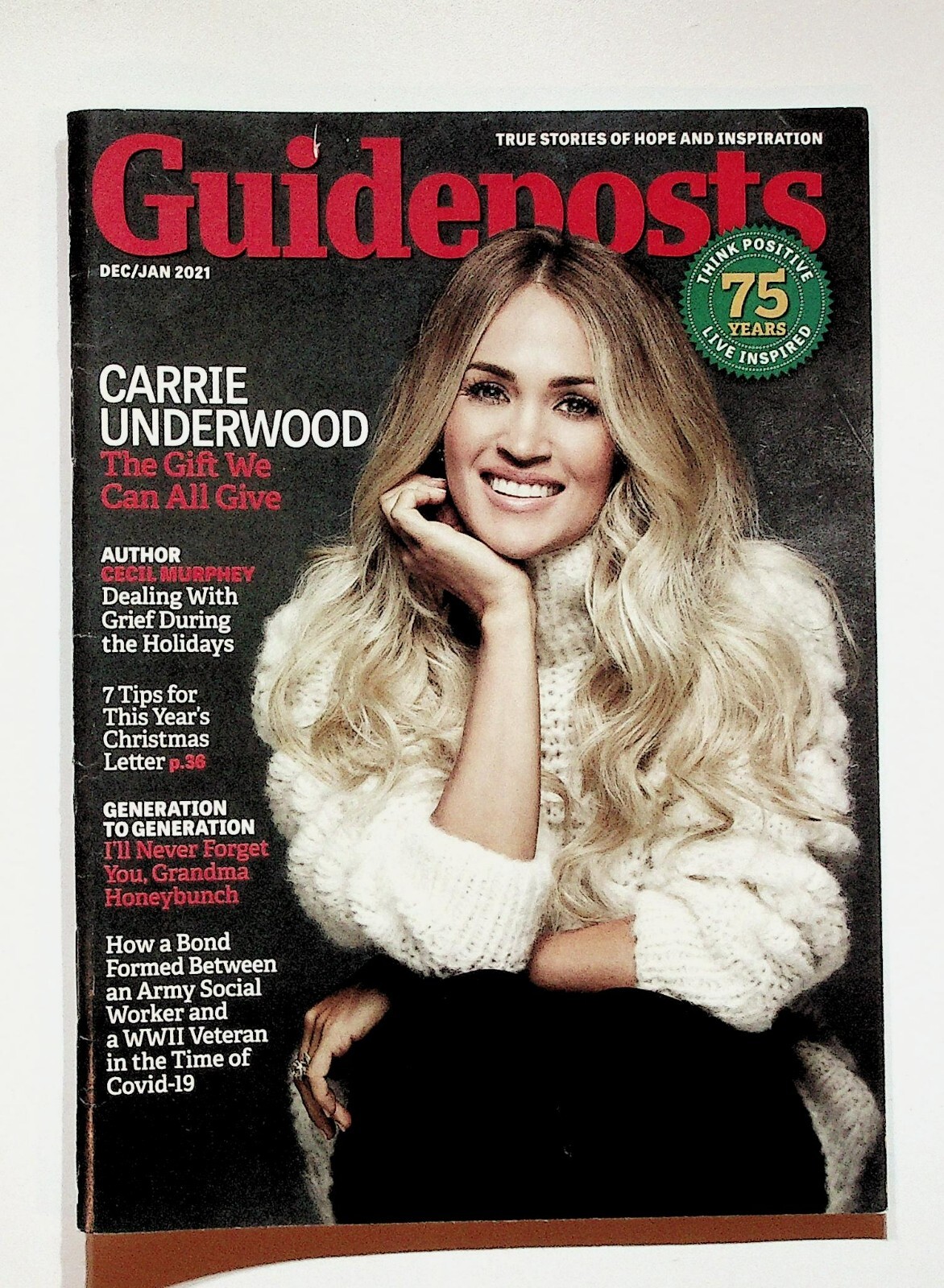 2021 December January Guideposts Magazine Carrie Underwood WWII Vet Covid Story