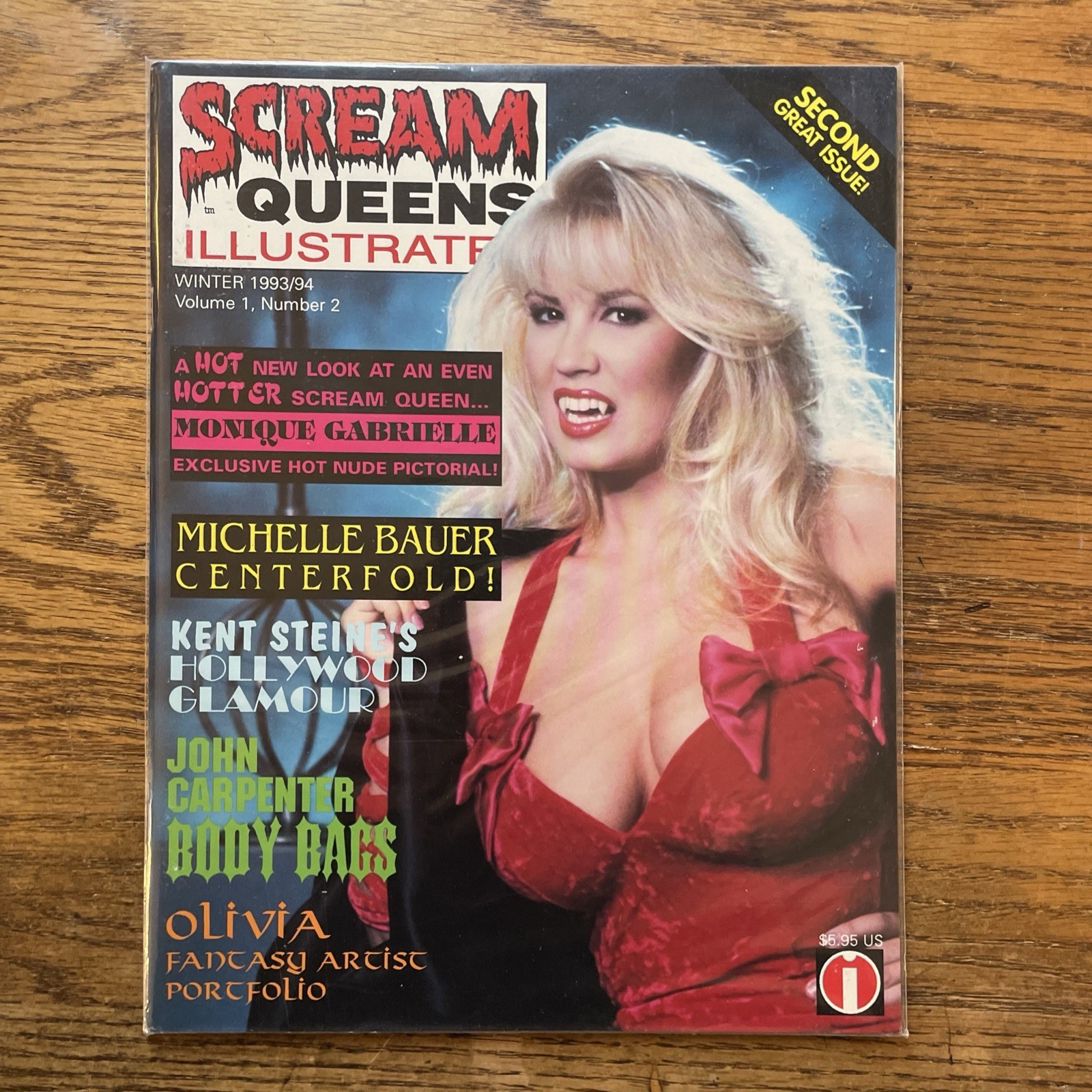 Scream Queens Illustrated Vol 1 #2 Magazine 1993/4- Michelle Bauer CF – OliviaSR
