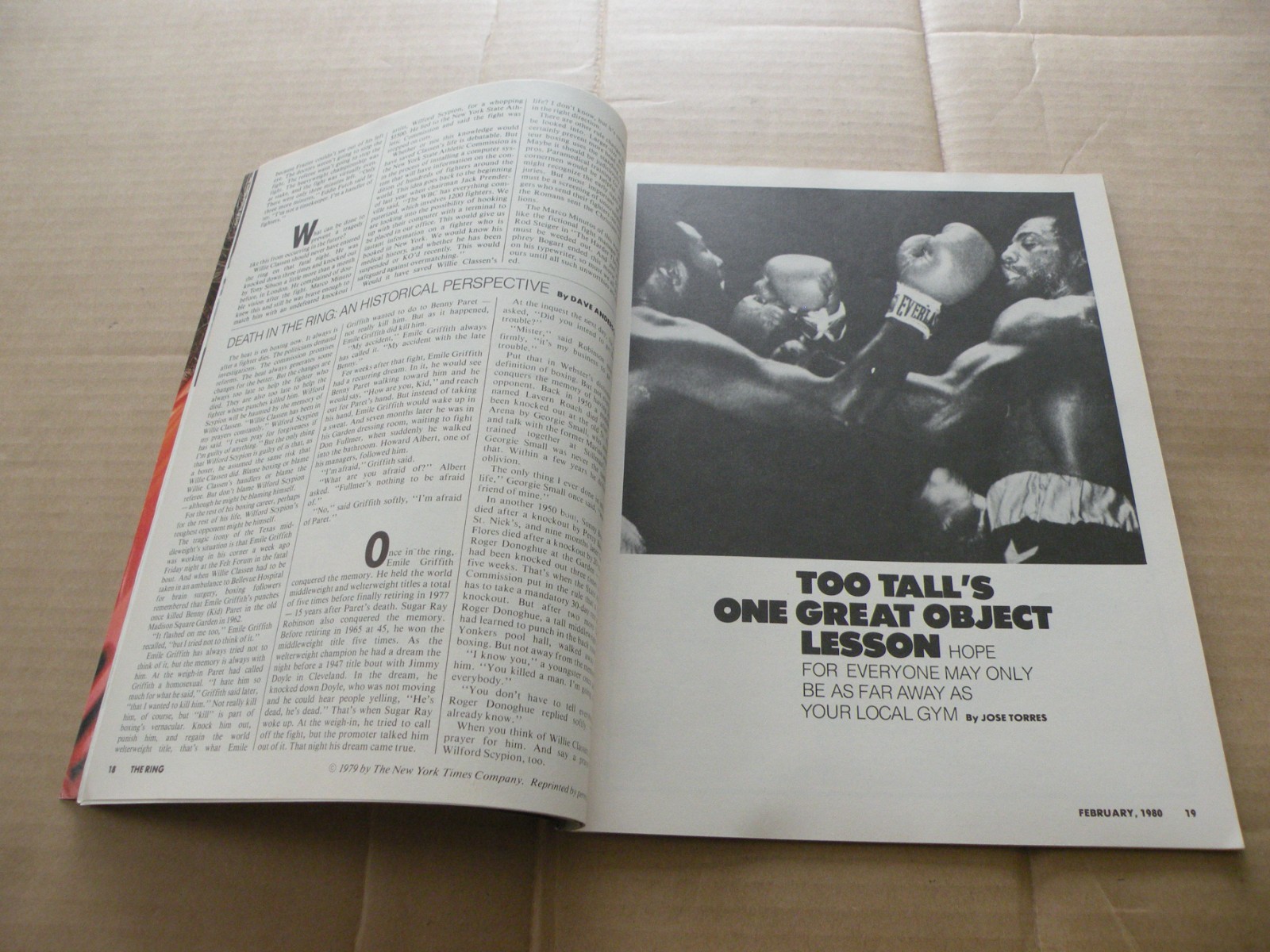 The Ring Magazine February 1980 Sugar Ray Robinson Willie Classen Marvin Hagler