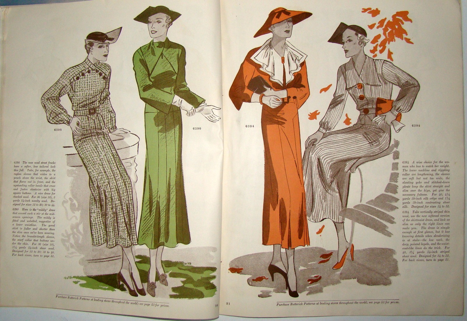 Deliniator magazine women’s fashions August 1935