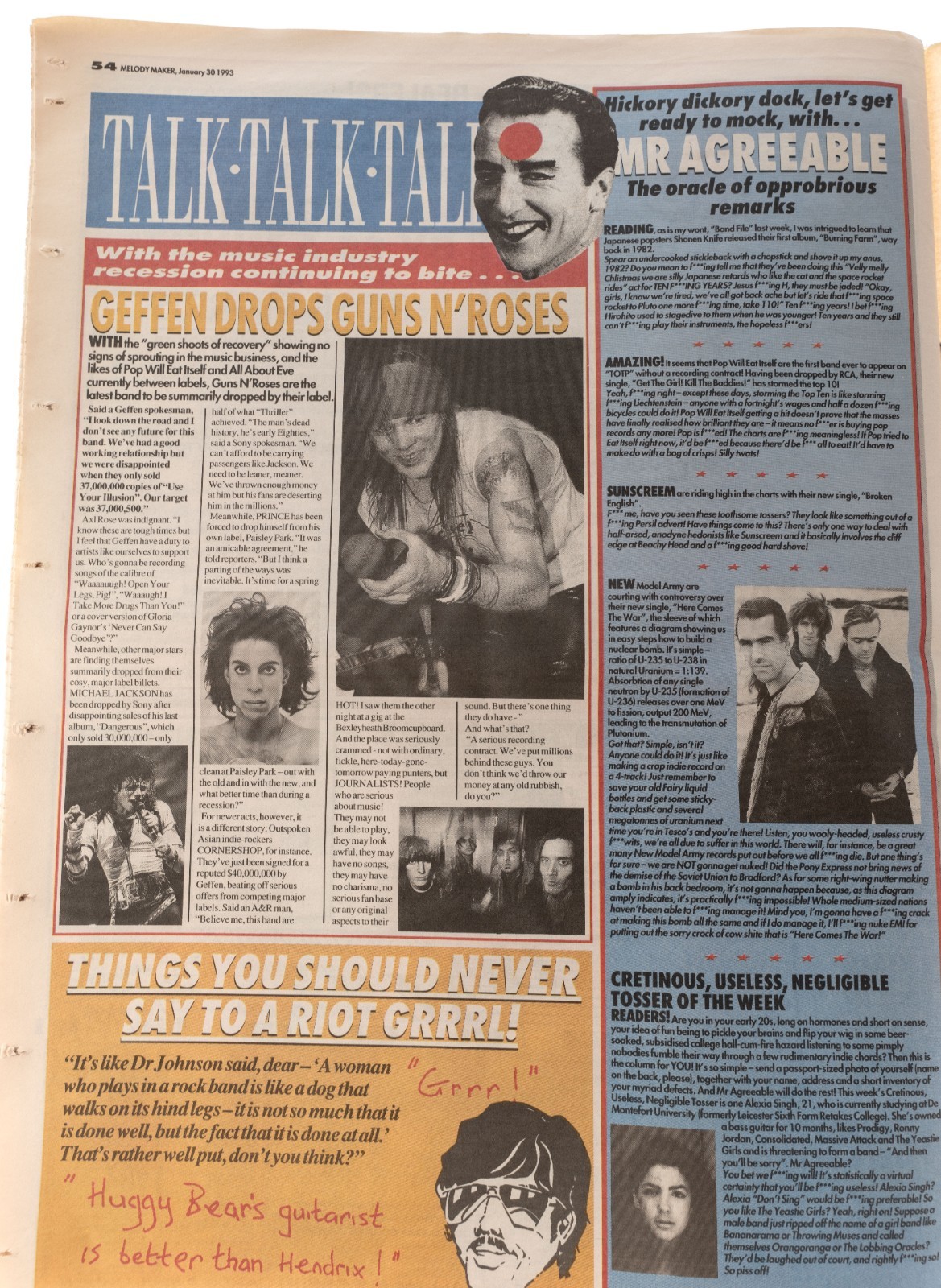 Melody Maker Jan 30 1993 Music News Charts w/ Free Tape Suede Belly Kurt Cobain
