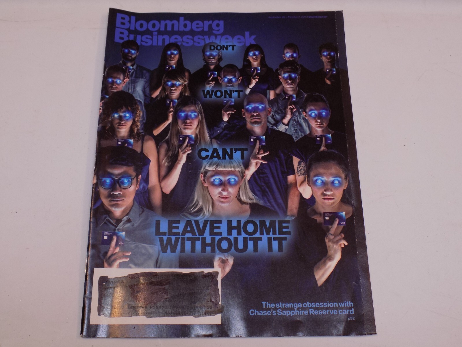 Bloomberg Business Week Magazine Sep 26 Oct 2 2016 Chase Sapphire Reserve Card +