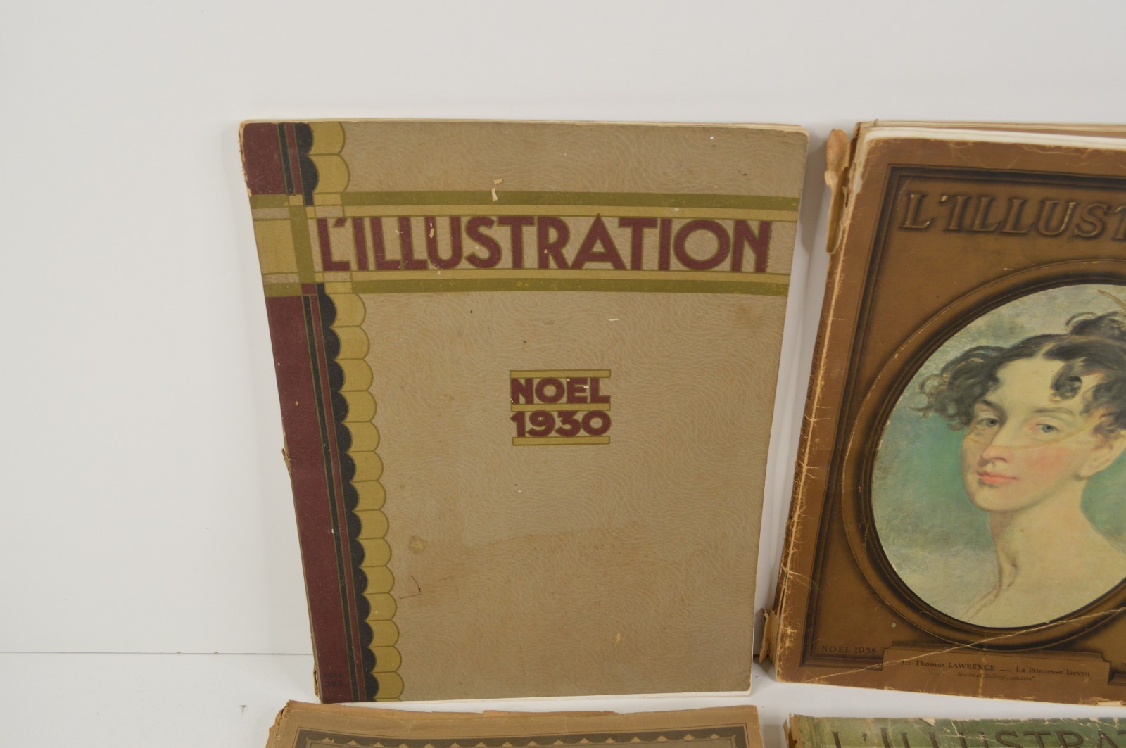 Lot of 4 L’Illustration French Art Print Magazines – 1925 1927 1930 1938 Issues