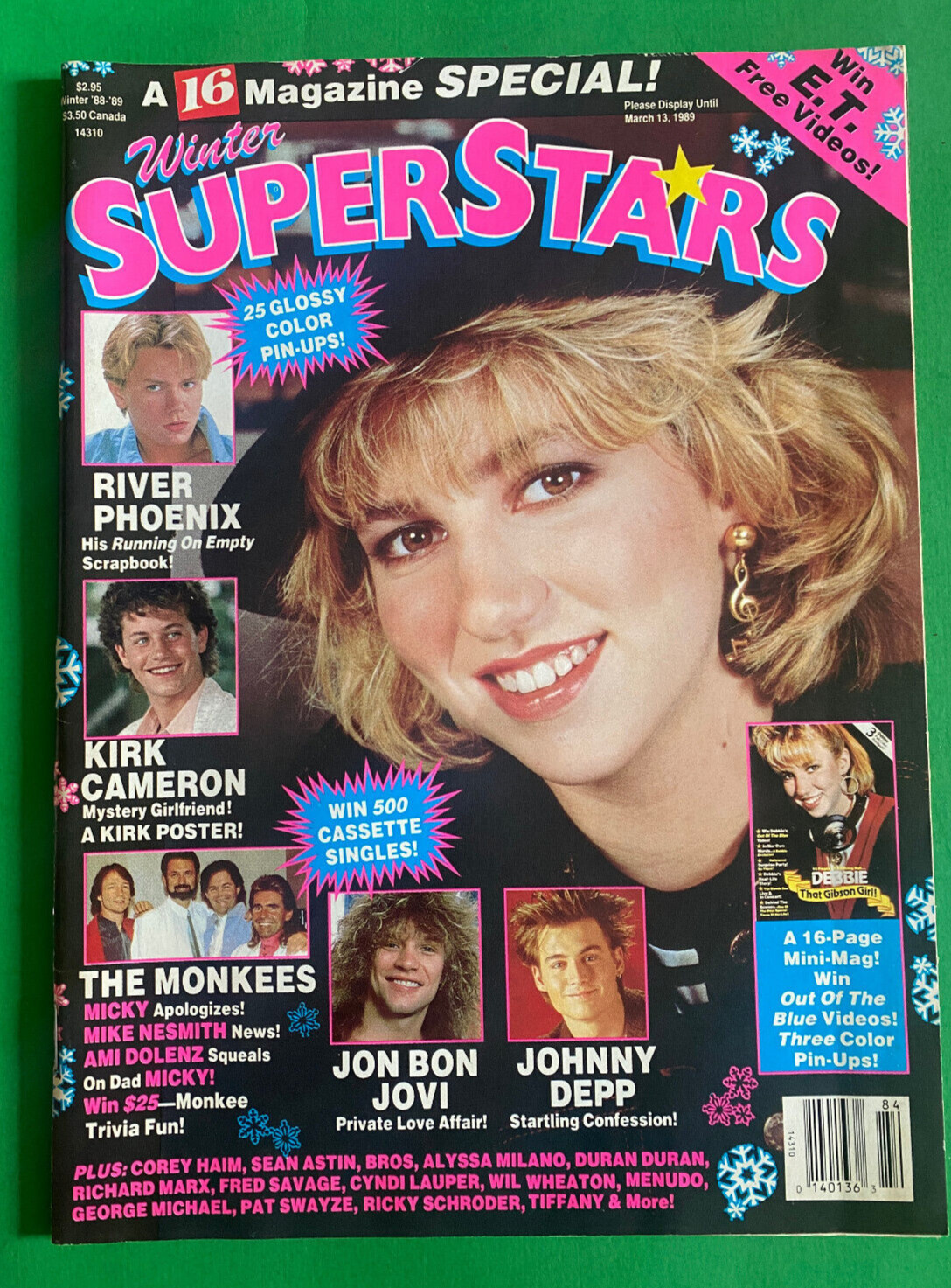 16 MAGAZINE-1988-16 PAGES OF DEBBIE GIBSON+KIRK CAMERON/COREY HAIM/DEPP/BON JOVI