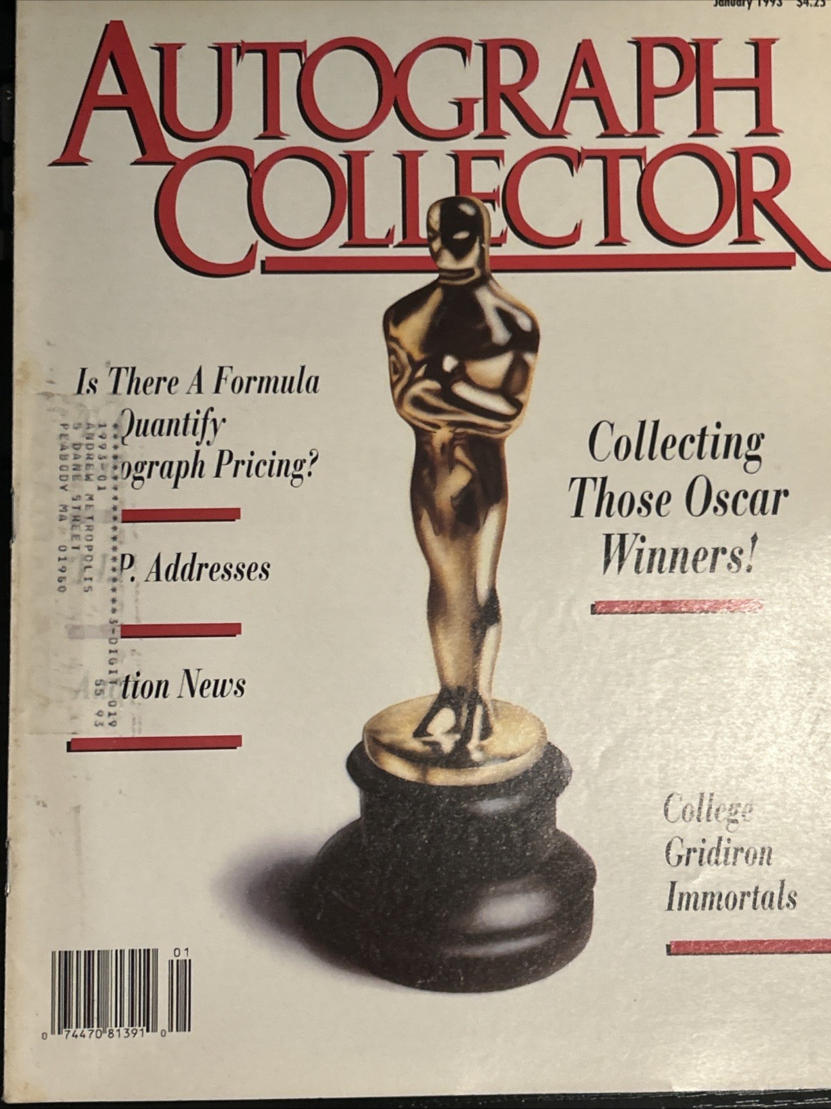Autograph Collector -Collecting Oscar Winners Cover January 1993