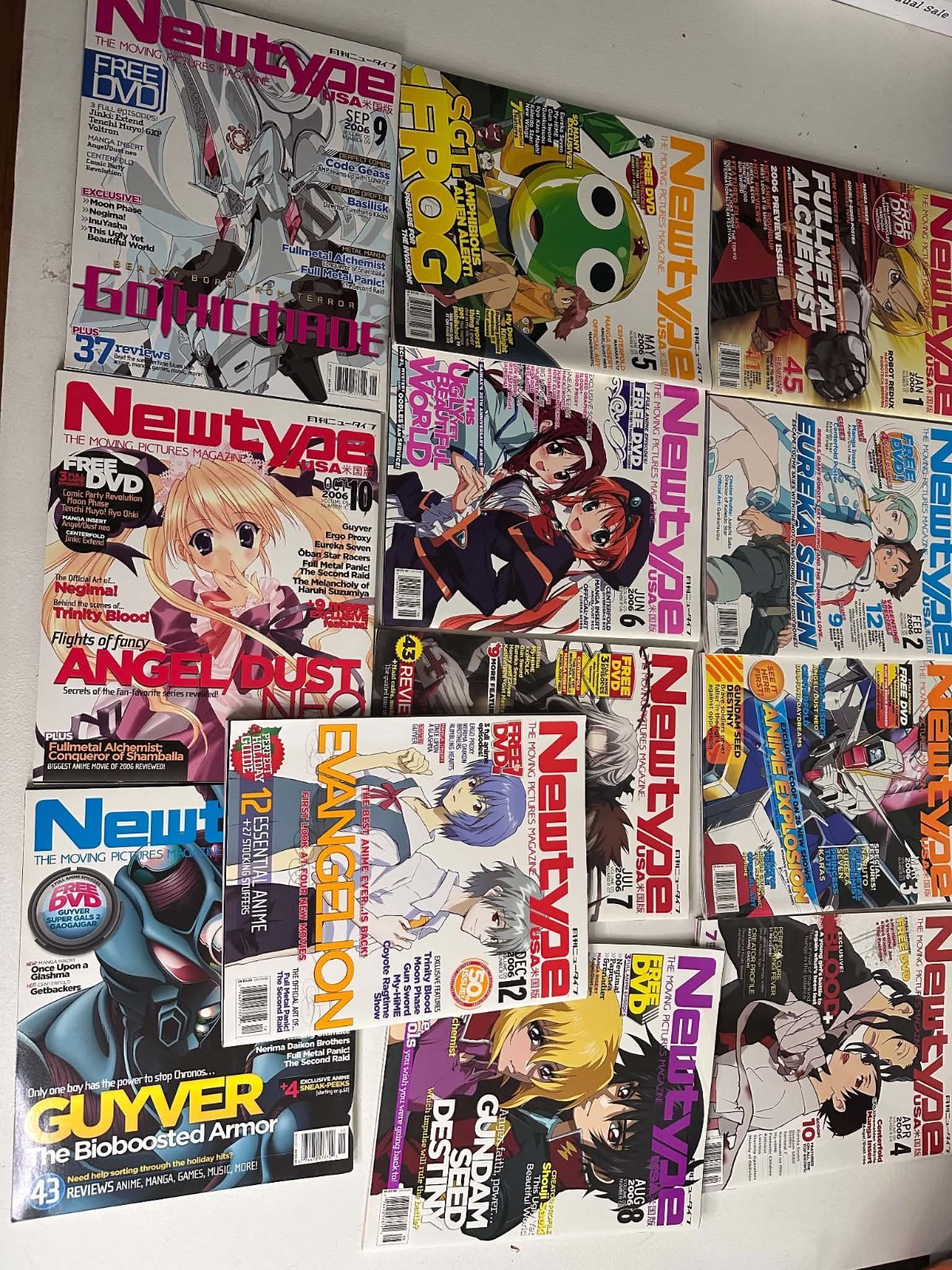 Newtype Japan Magazine – 2006 – All 12 issues Lot Anime No Dvds