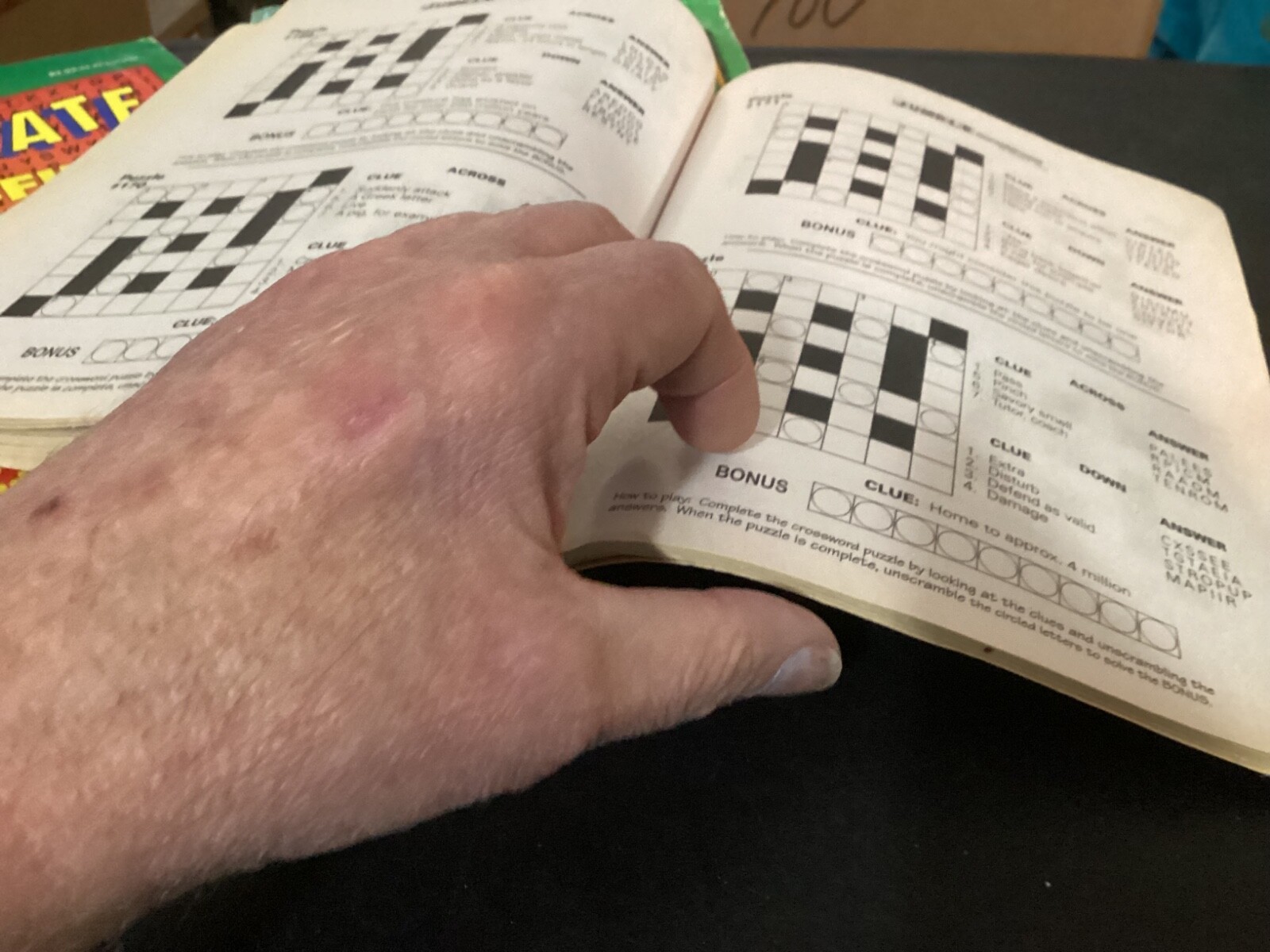 (3) Crossword Puzzle, Word Find, Word Jumbles Books (95% not used)