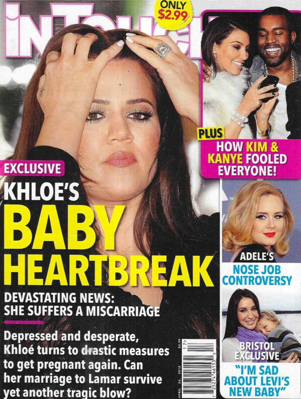 In Touch Weekly Magazine Khloe Kardashian Adele Angelina Jolie Brad Pitt 2012