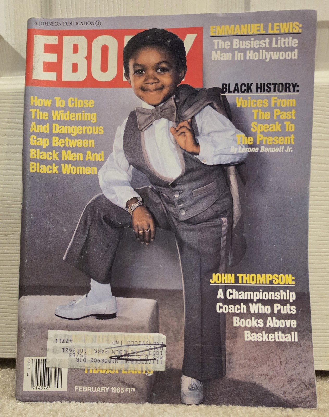 Ebony Magazine, Emmanuel Lewis-Webster TV Star, February 1985, John Thompson