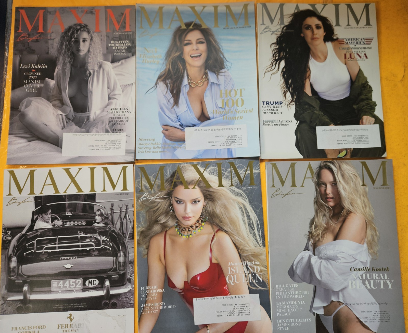 MAXIM Magazine Complete Year 2024 Lot (6) Elizabeth Hurley Anna Paulina Luna
