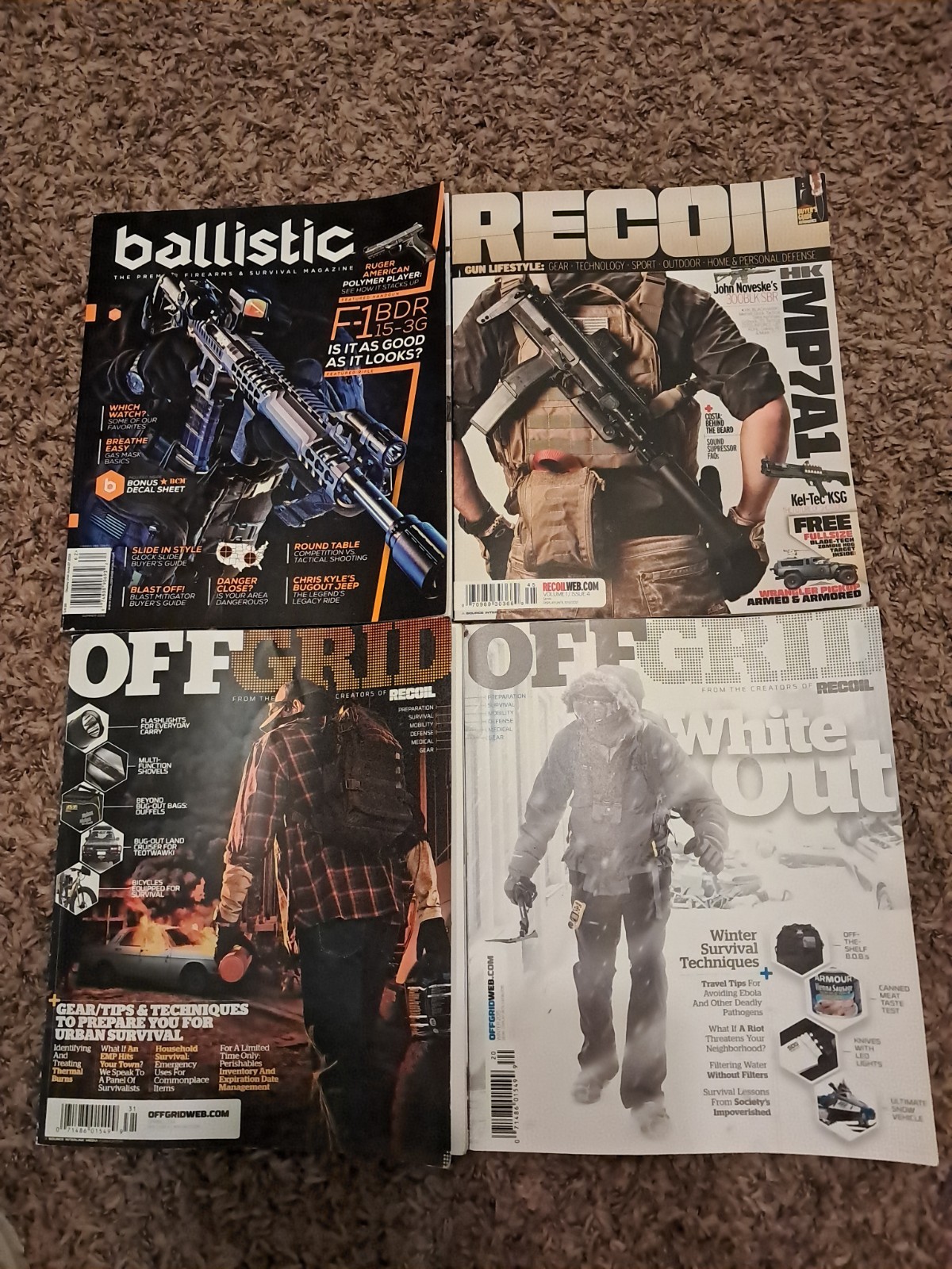 Off Grid Recoil Lot Of 3 And 1 Ballistic.