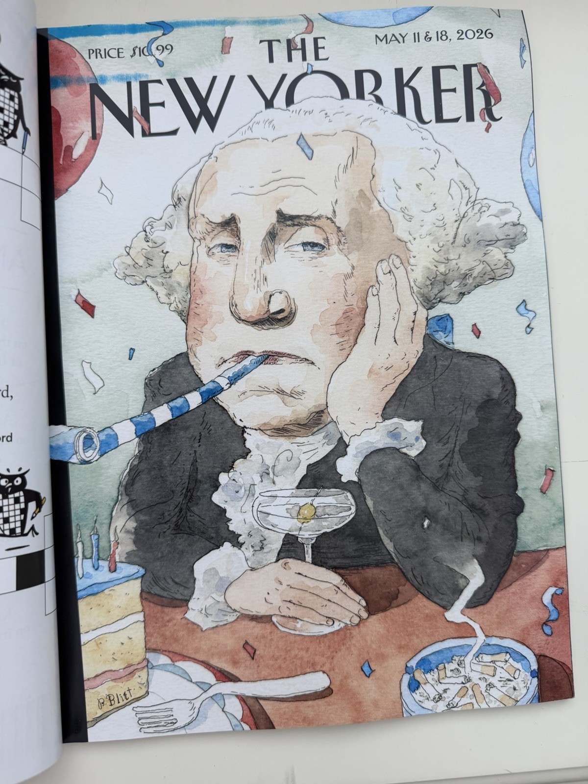 The New Yorker Magazine May 11 & 18, 2026 Barry Blitt “Red, White & Kinda Blue”