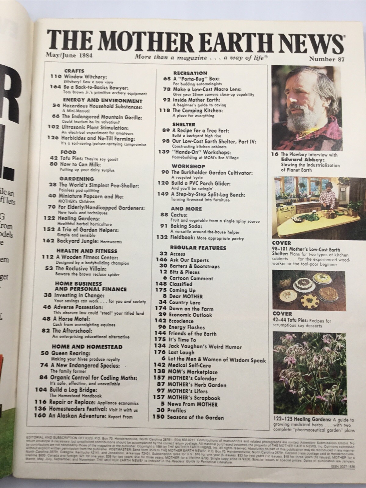 The Mother Earth News June 1984 Homesteading #87 Off Grid Farming Ed Abbey