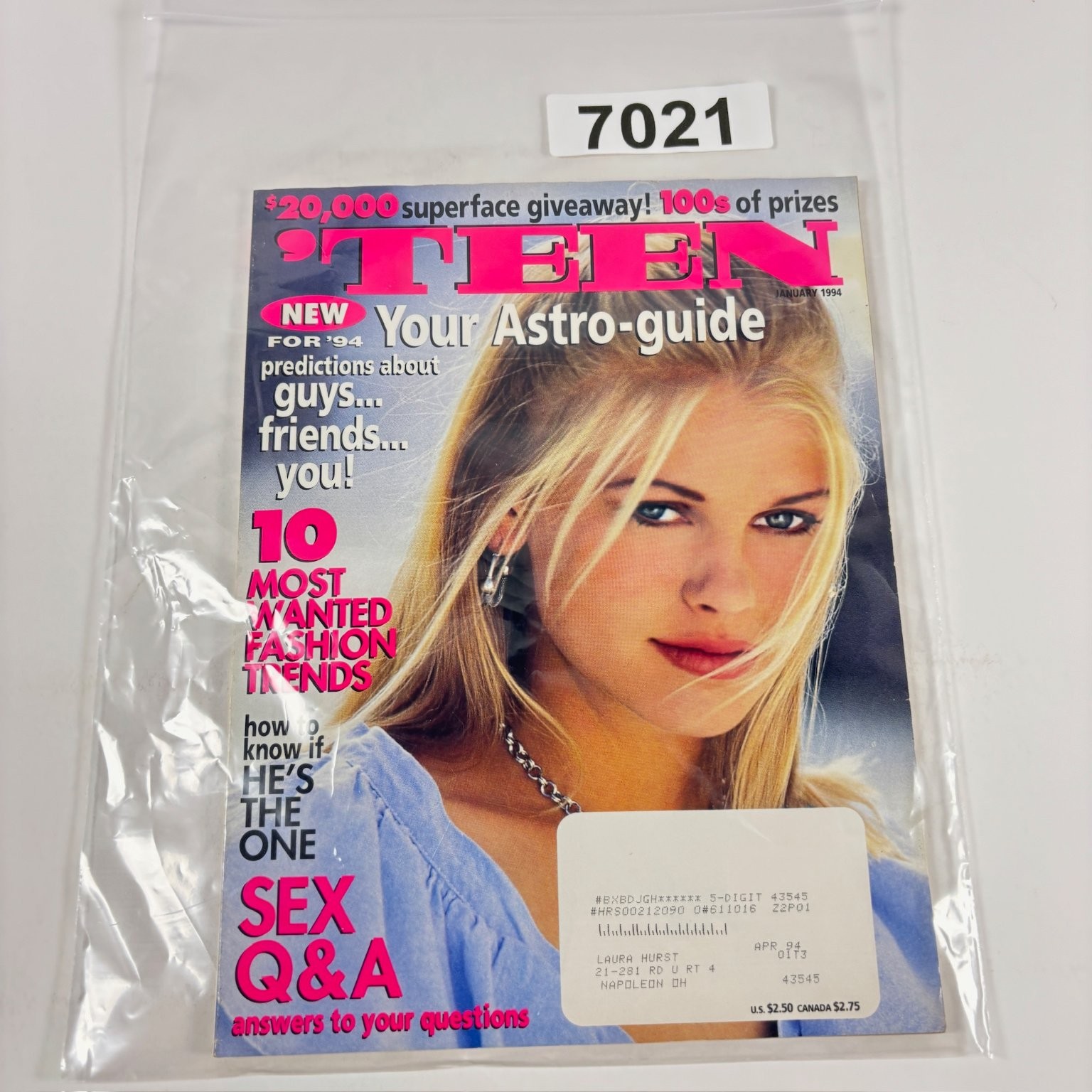TEEN Magazine January 1994 Teen Fashion Astro-guide Sex Q&A Vintage