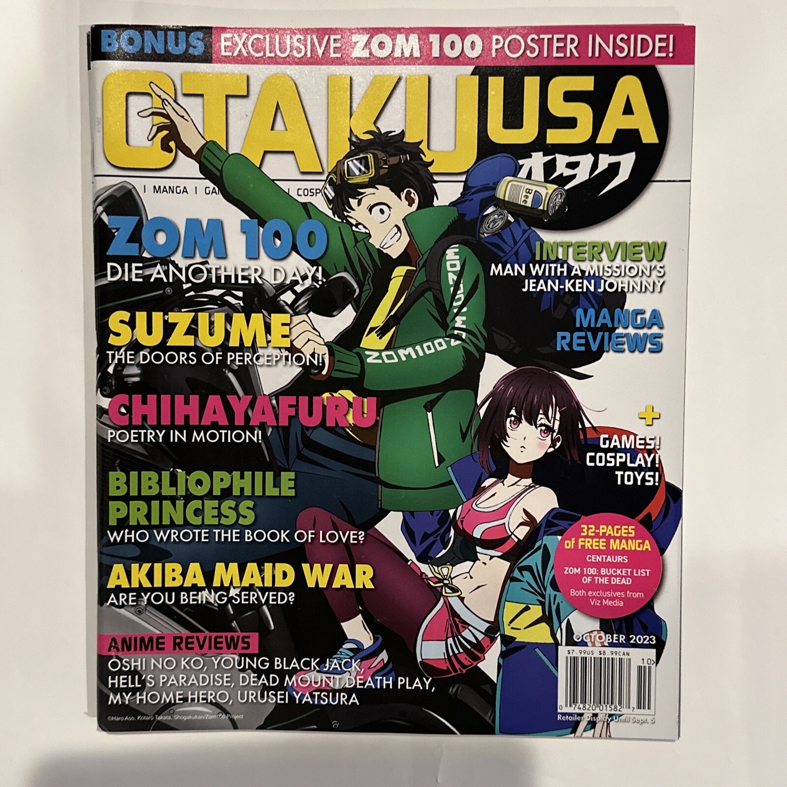 OTAKU USA MAGAZINE OCTOBER 2023 ZOM 100 DIE ANOTHER DAY