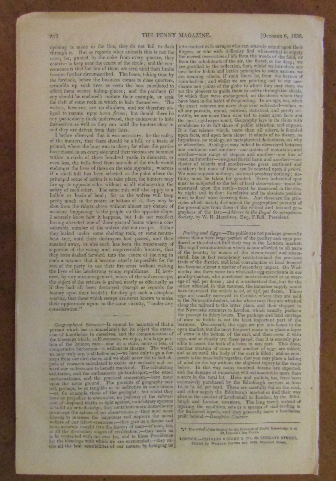 2 THE PENNY MAGAZINES 1838 No. 418 & 499 Greenland LONDON FIRES Beethoven