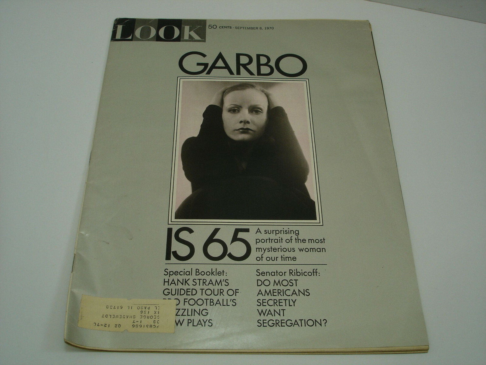 Vtg Look Magazine Sept 8, 1970 Gretta Garbo Hank Strams Football Baja Mexico Ads