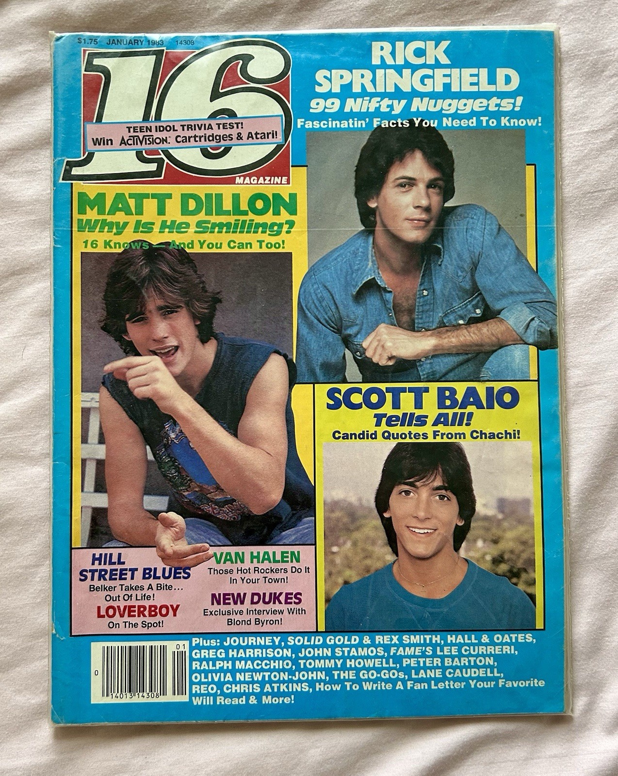 16 Magazine Jan 1983 David Hasselhoff Van Halen Rex Smith Steve Perry