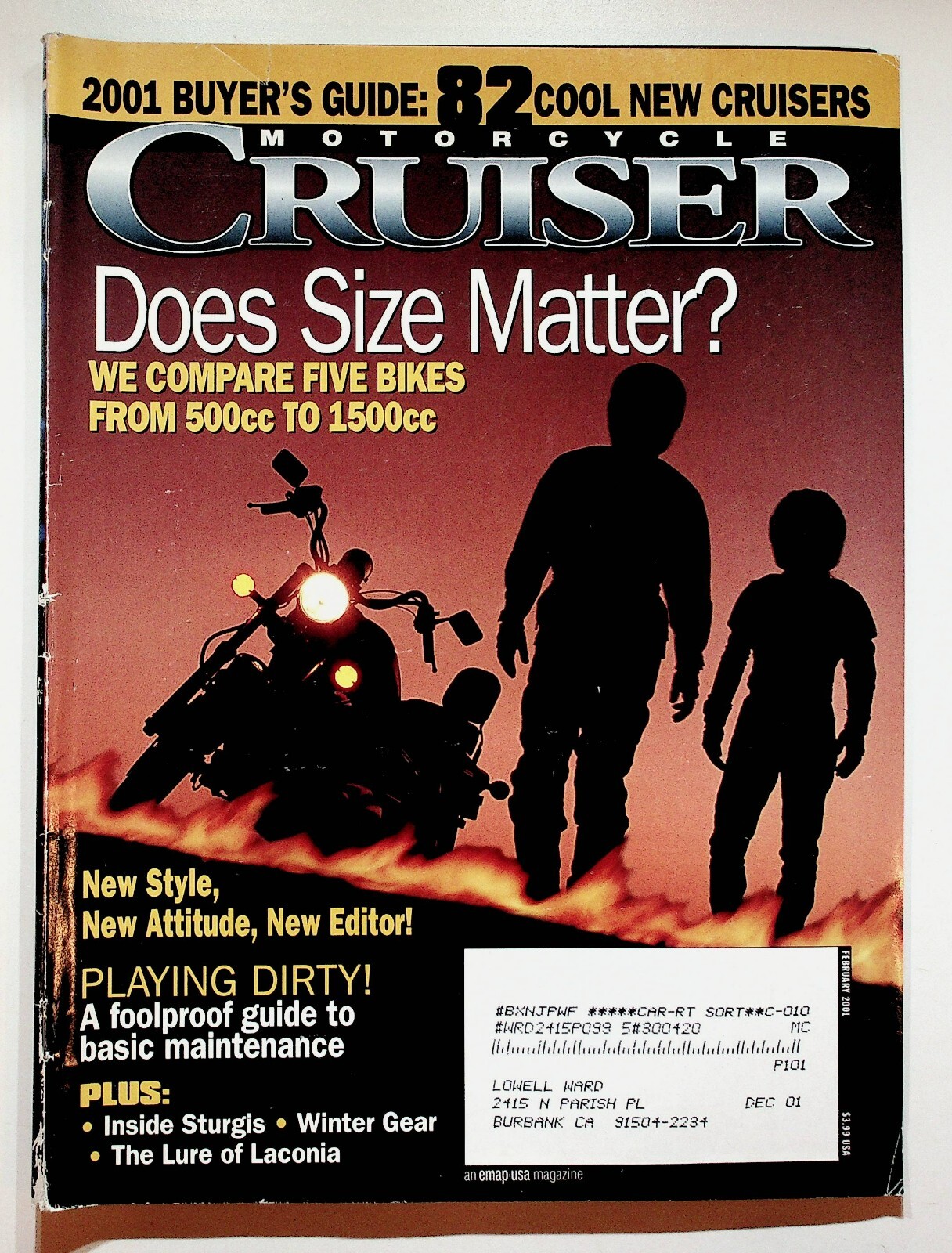 2001 February Motorcycle Cruiser Magazine Sturgis Laconia Buyer’s Guide