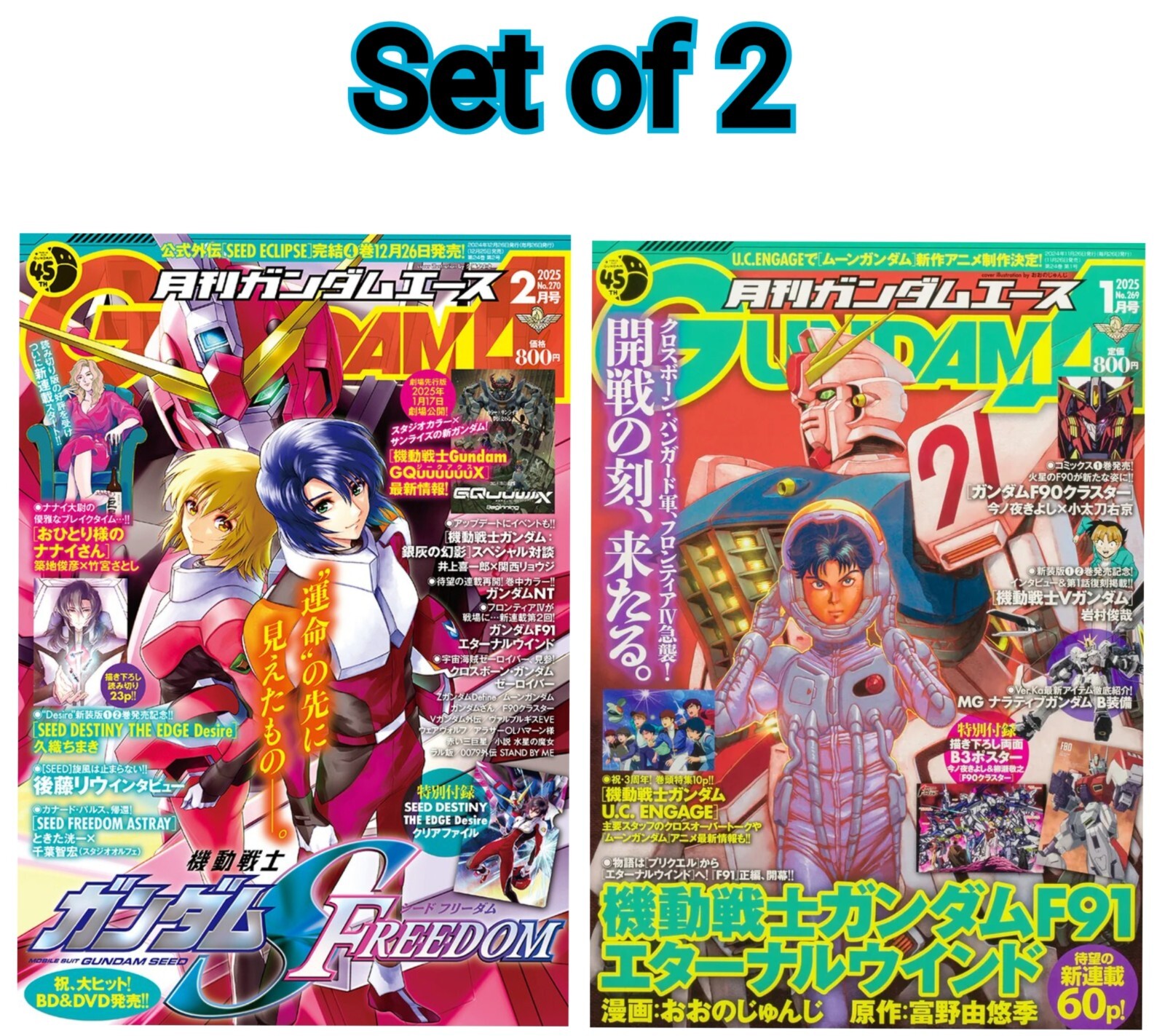 Gundam Ace January and February 2025 Issues, Kadokawa, Japanese Book Magazine