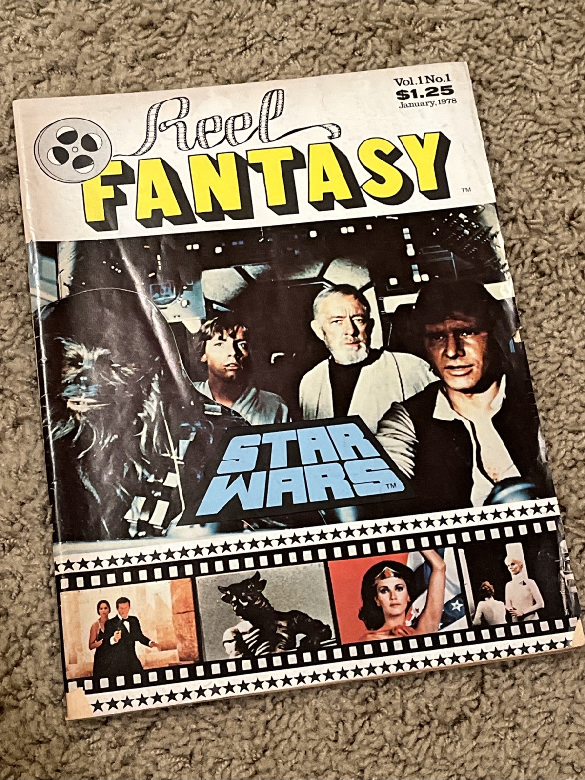 REEL FANTASY # 1 MAGAZINE MOVIES STAR WARS SINBAD CLOSE WONDER WOMAN JAMES BOND