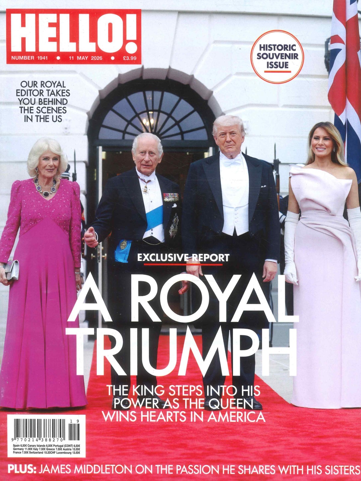 UK HELLO! Magazine: King Charles US State Visit, Donald Trump, Melania, 11.5.26