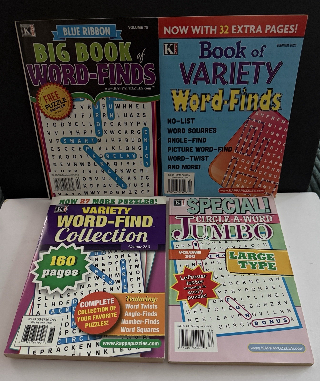 Lot/ 4 Kappa Word Find Search Puzzle Books Big Book Variety Circle A Word Jumbo