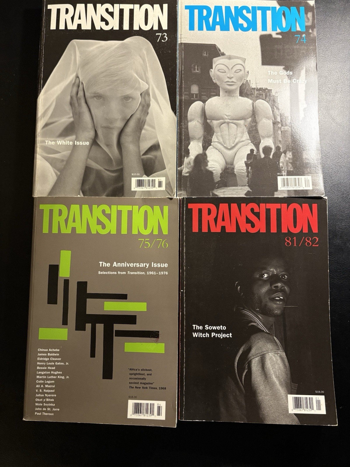Transition 73 74 75/76 81/82 White Issue Baldwin Achebe Duke Lot