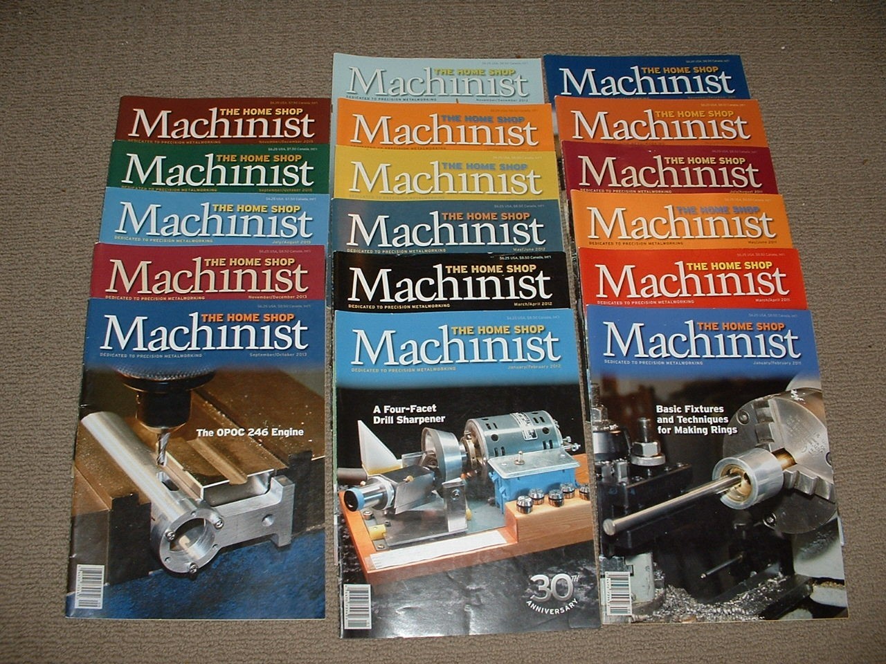 Lot of 17 The Home Shop Machinist Magazine 2011 thru 2015 – 2 Complete Years